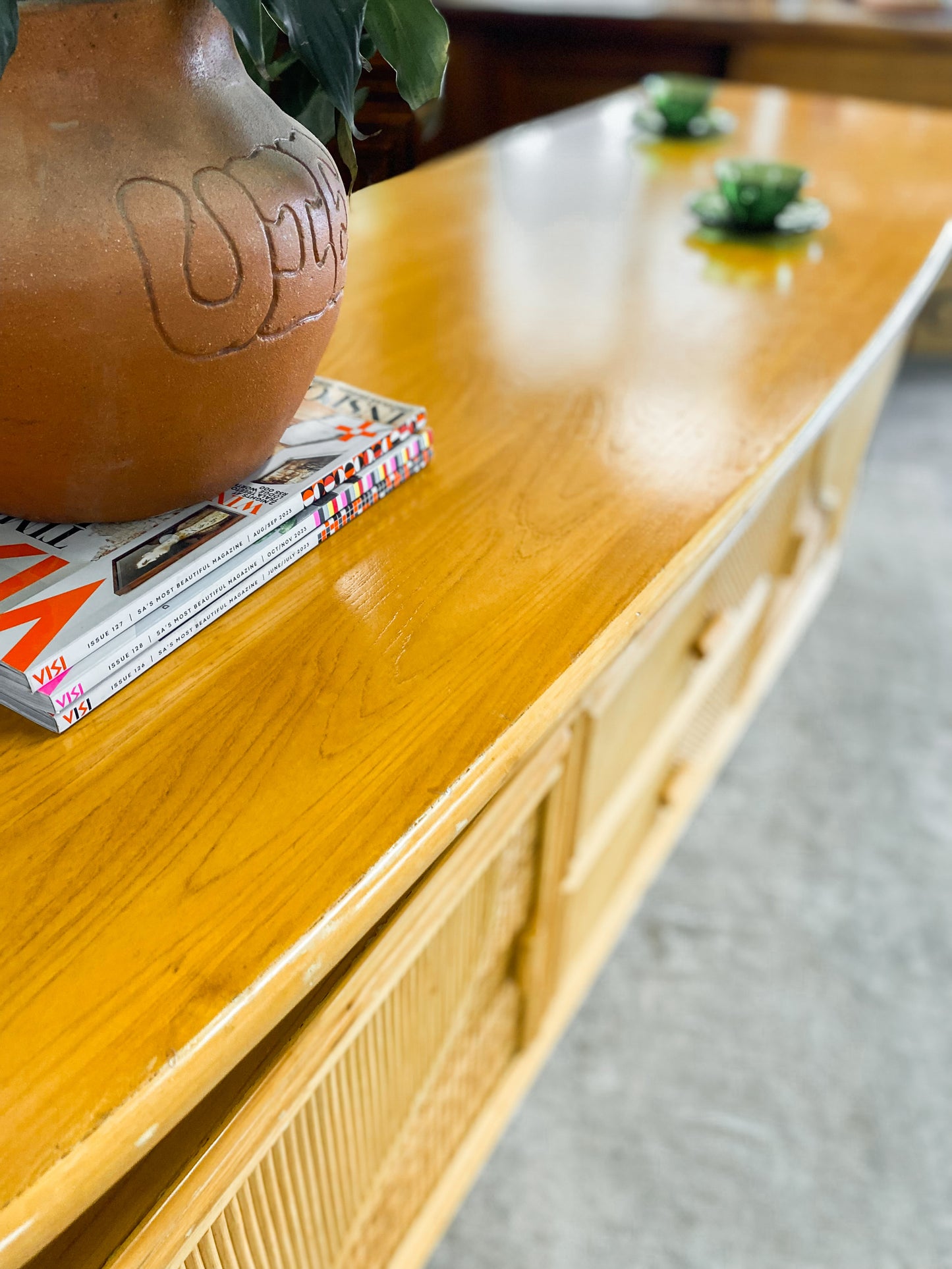 Cane and Wood Sideboard