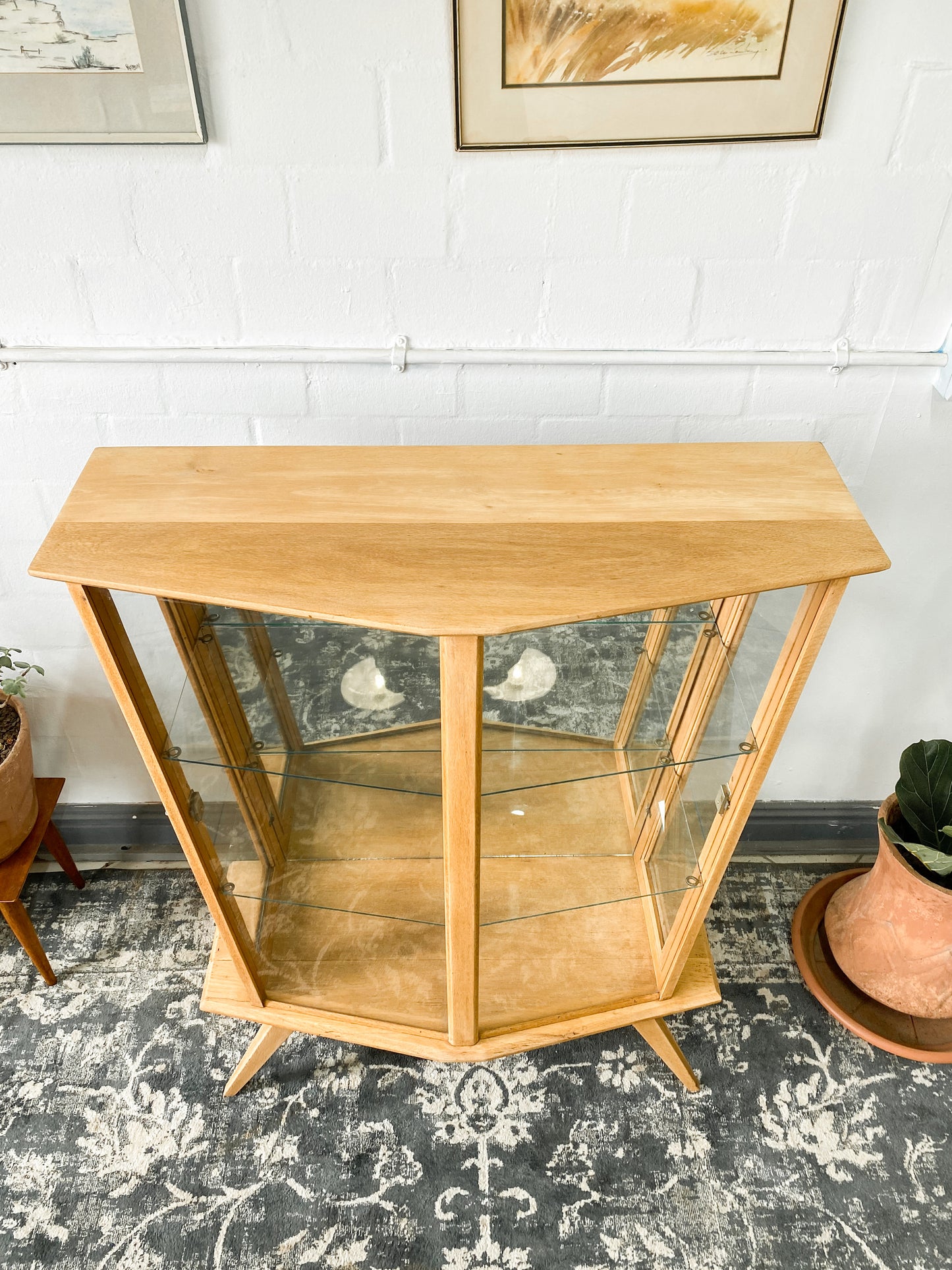 Retro Oak Display Cabinet