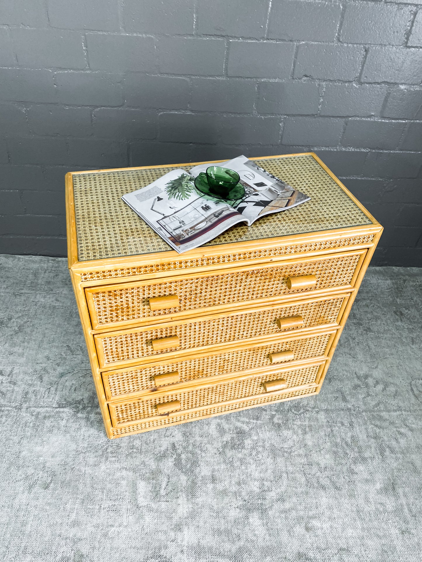Cane Chest of Drawers