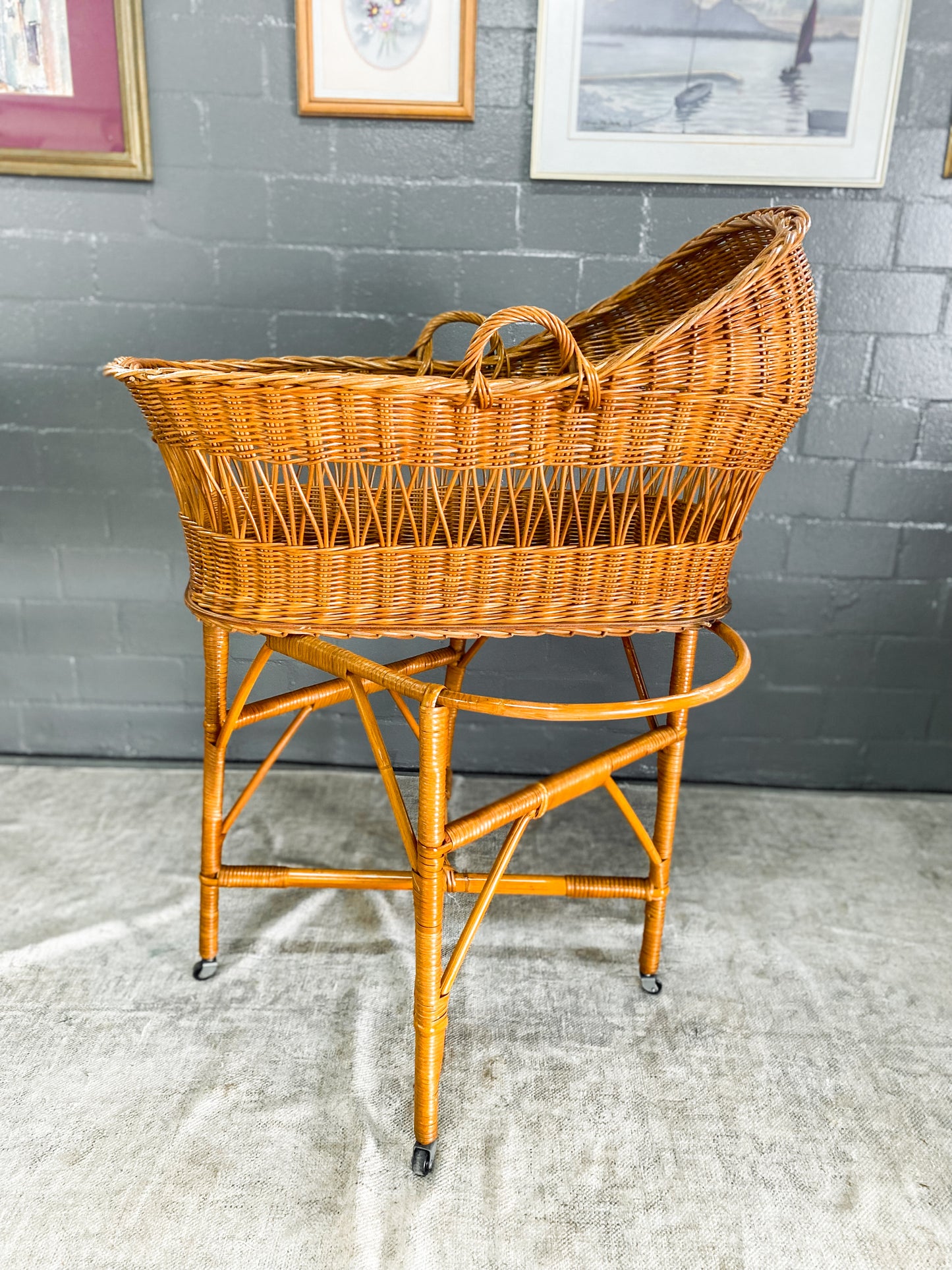 Woven Wicker Bassinet