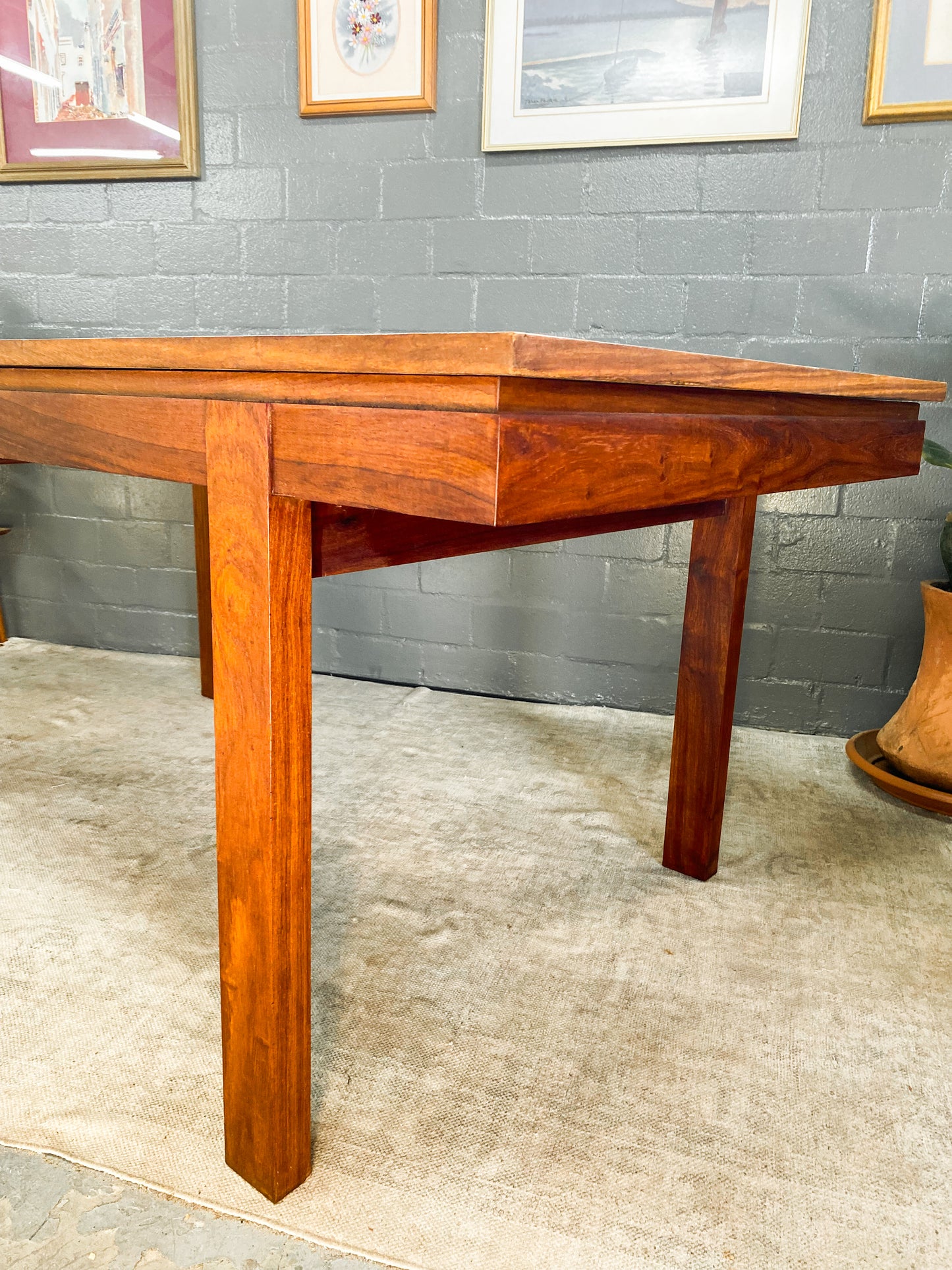 Mid Century Kiaat Extendable Dining Table