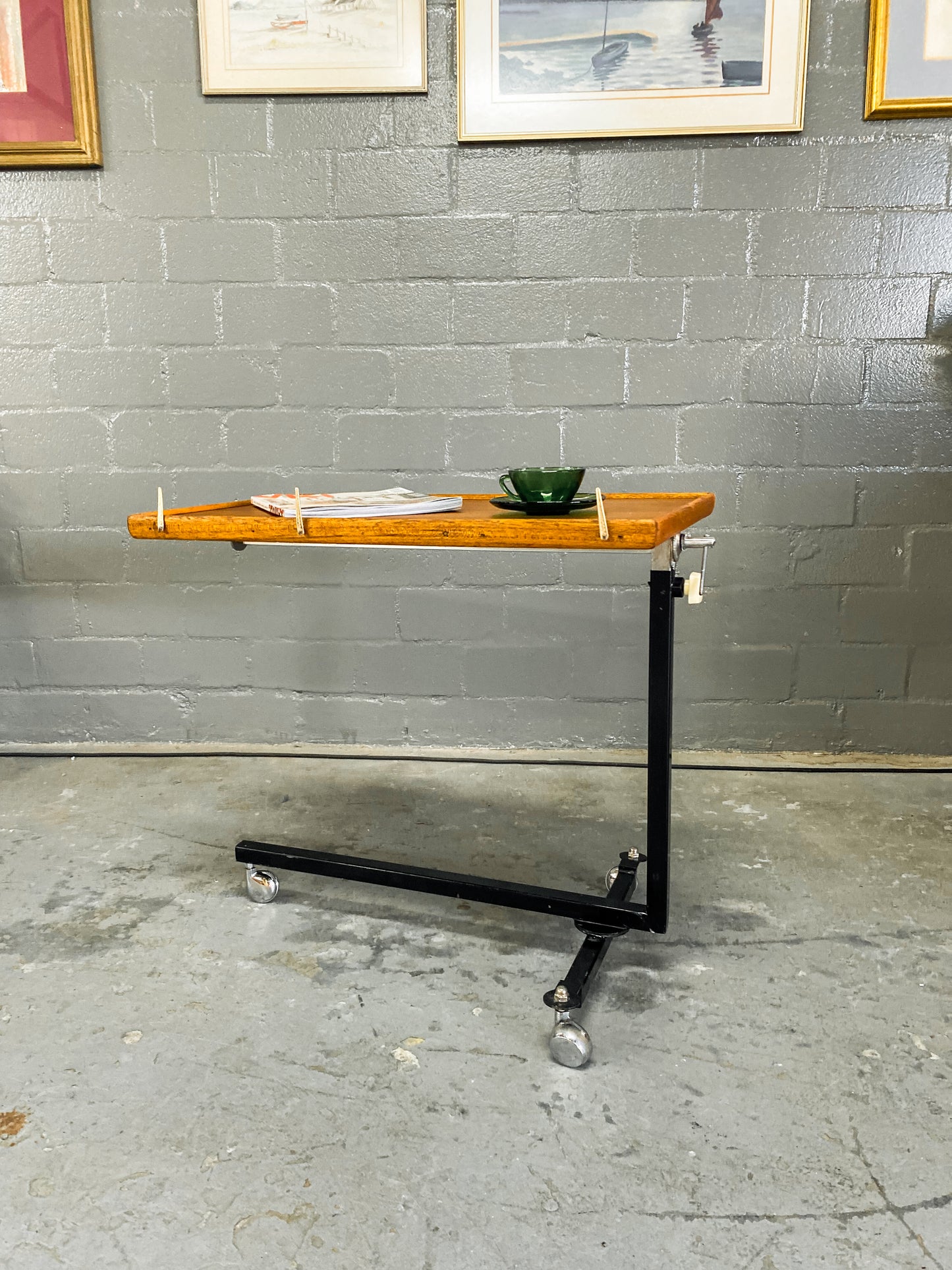 Reading Side Table with adjustable height and angle.