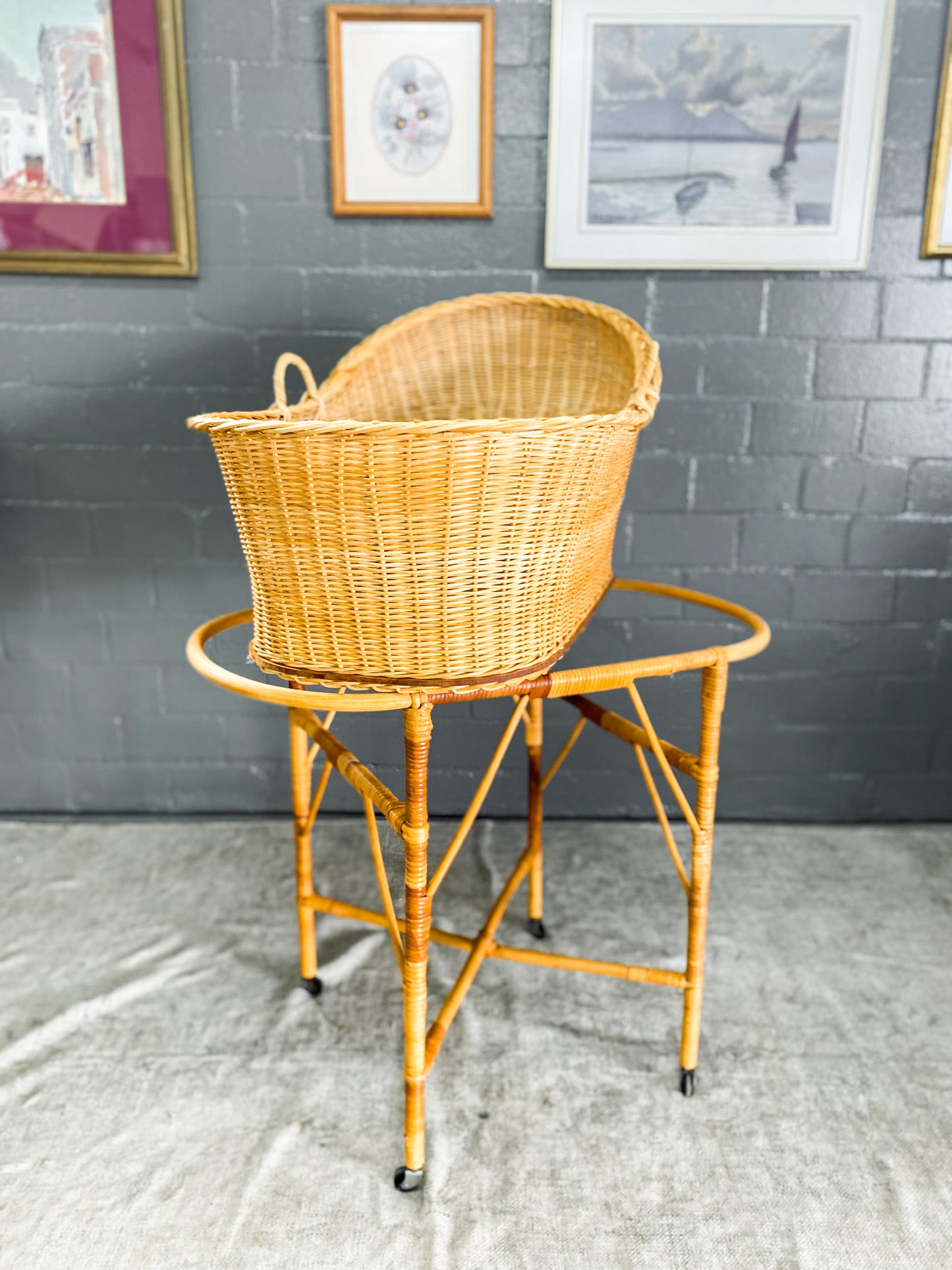 Woven Wicker Bassinet