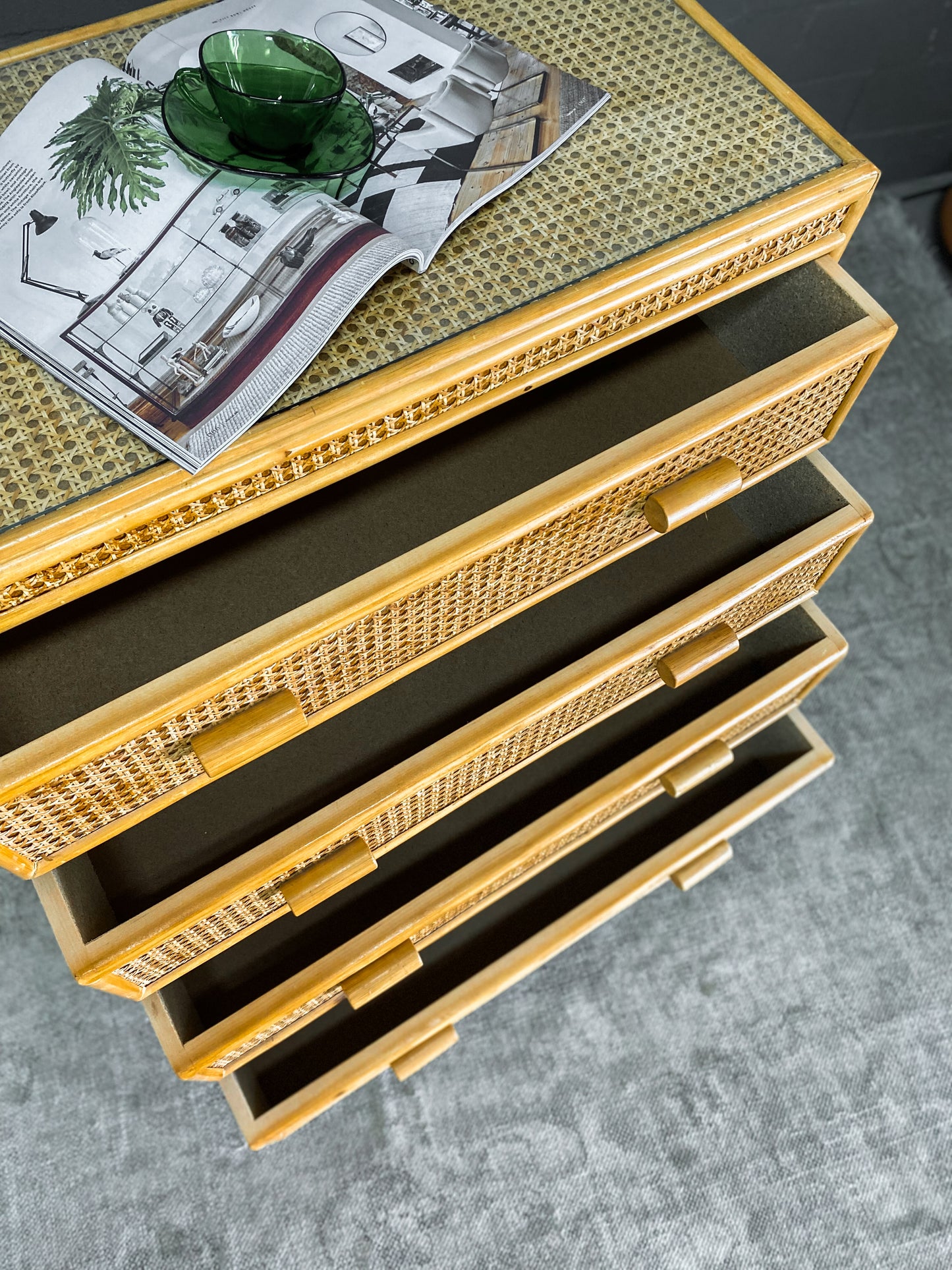 Cane Chest of Drawers