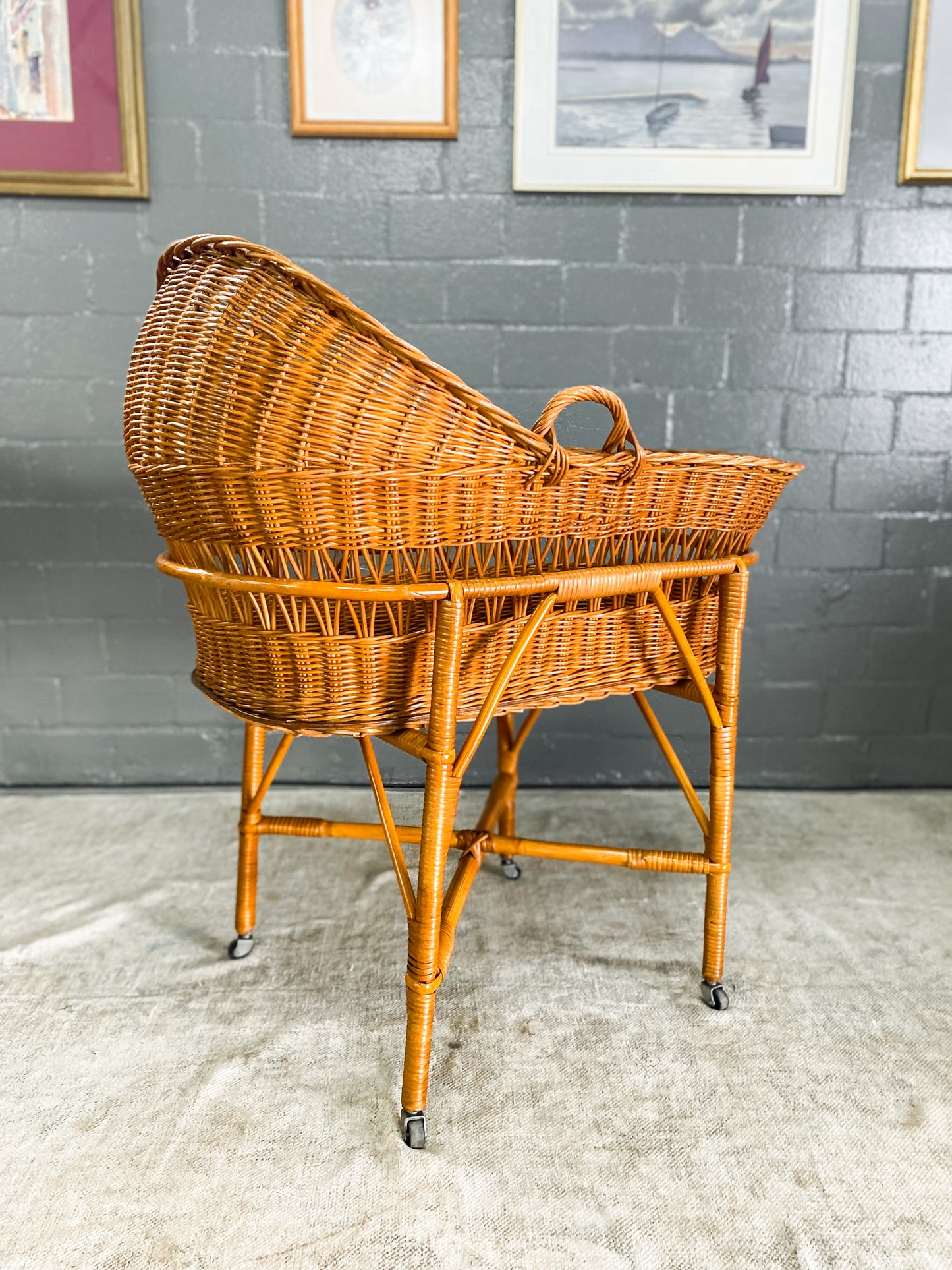 Woven Wicker Bassinet