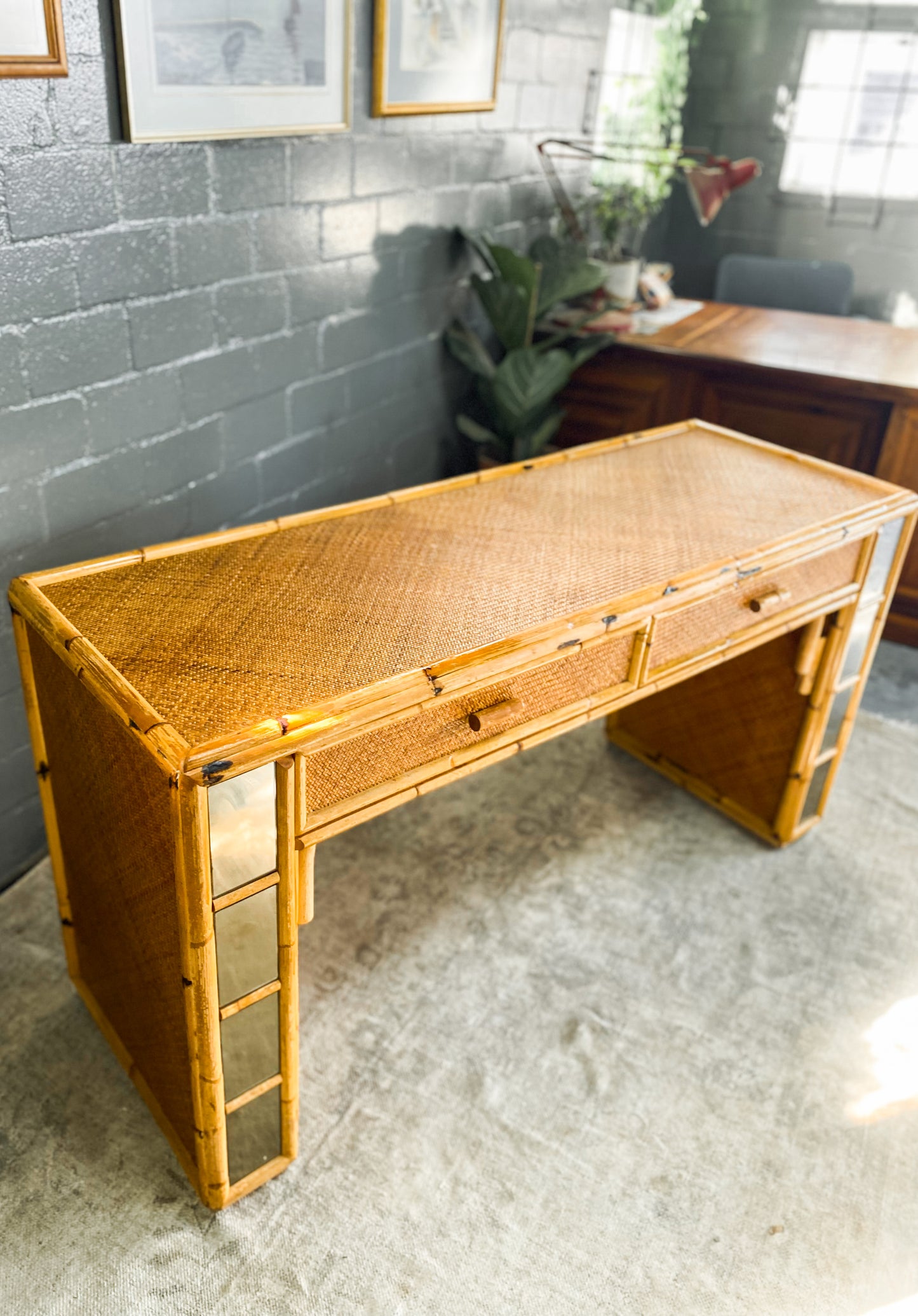 Woven Wicker & Cane Dresser