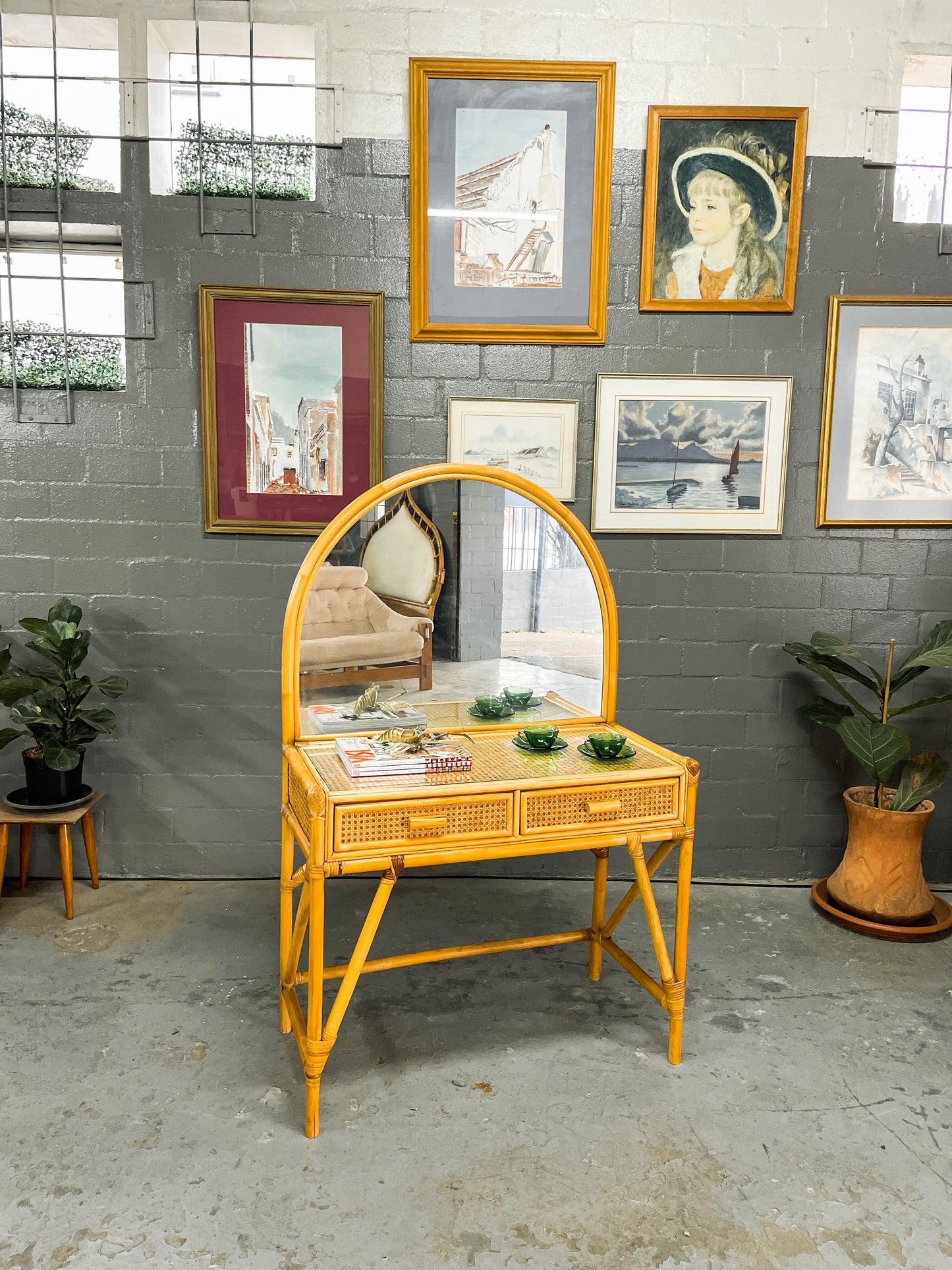 Cane Dresser & Mirror