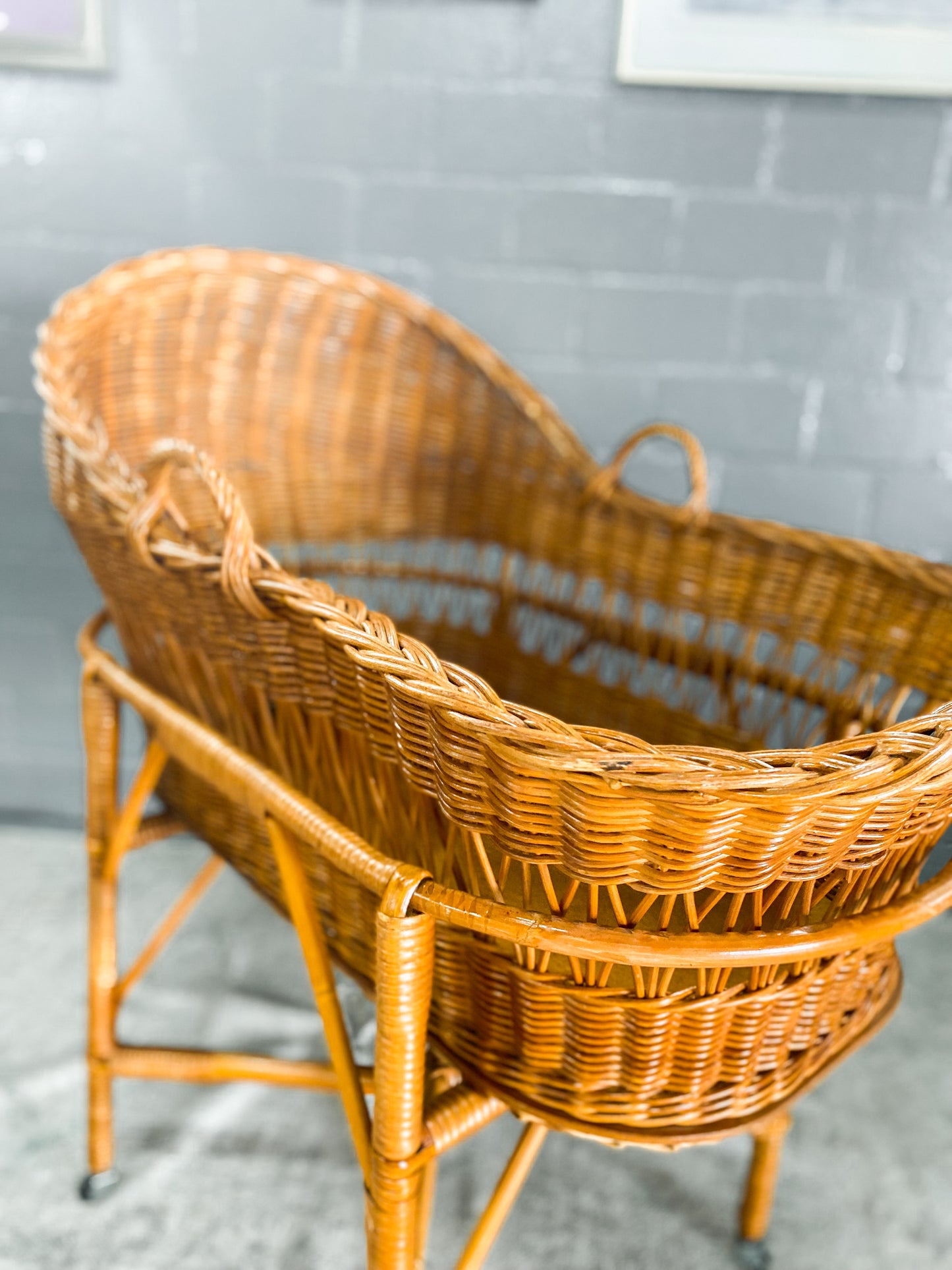 Woven Wicker Bassinet