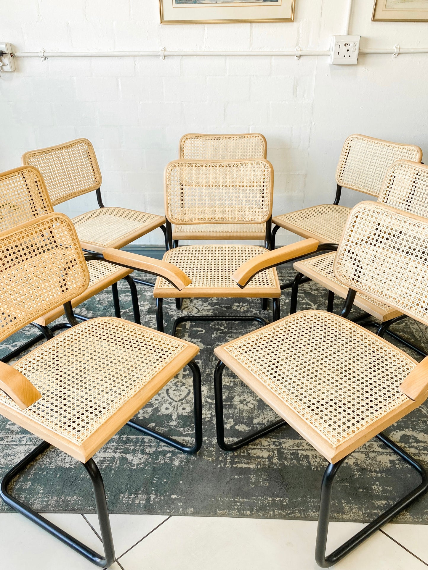 Set of 8 Cesca Style Dining Chairs