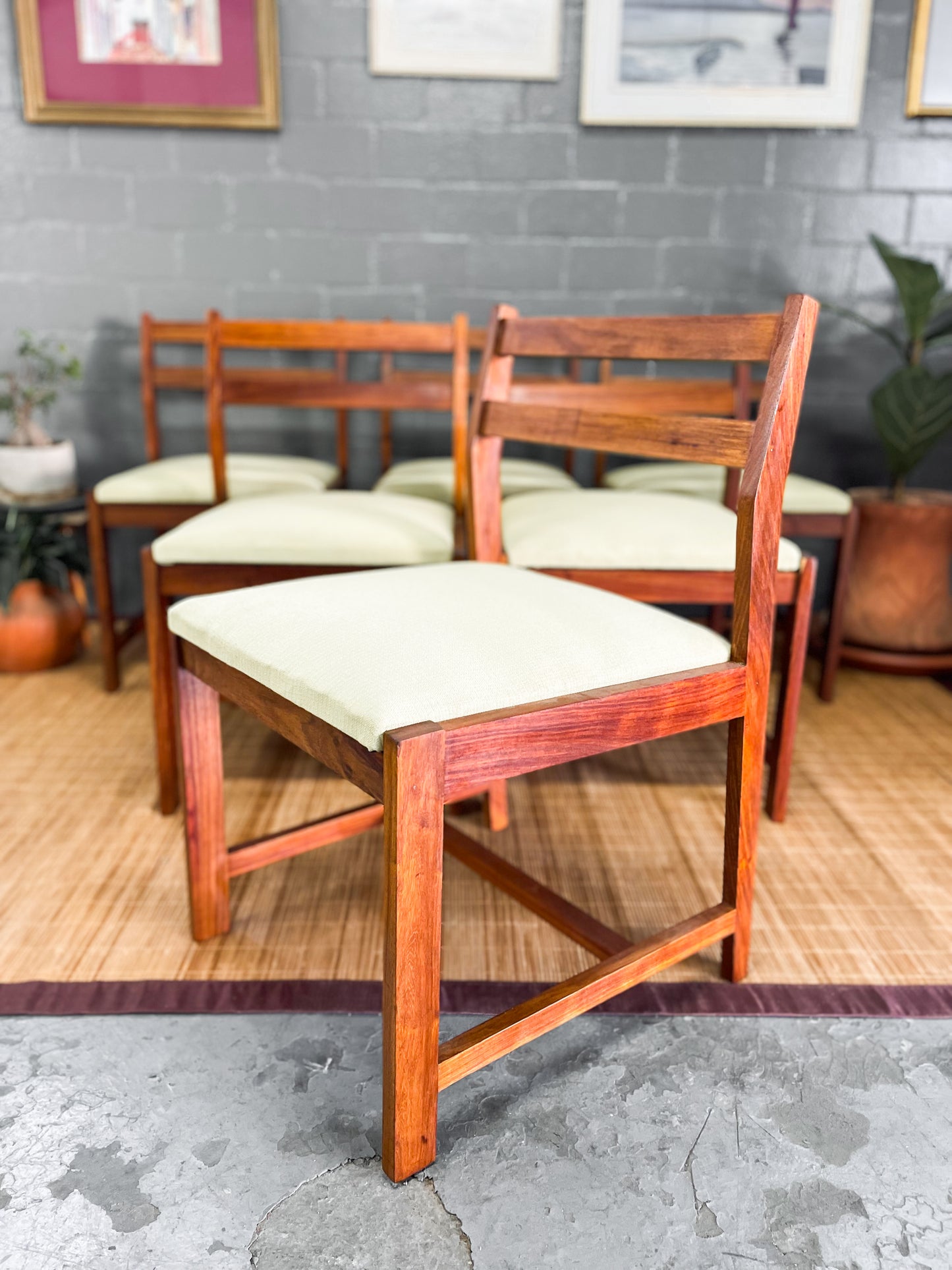Six Mid Century Dining Chairs