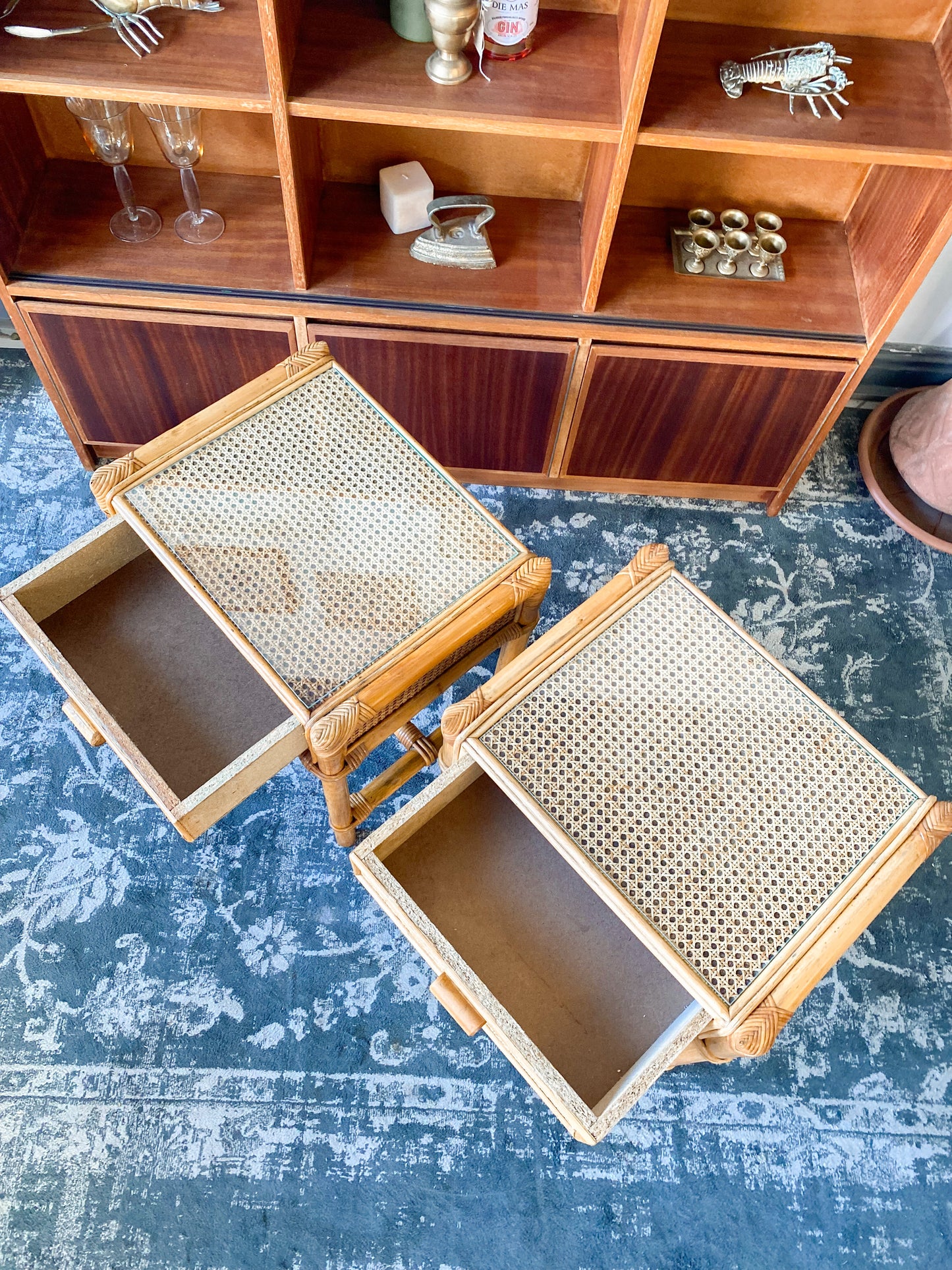 Pair of Cane Pedestals