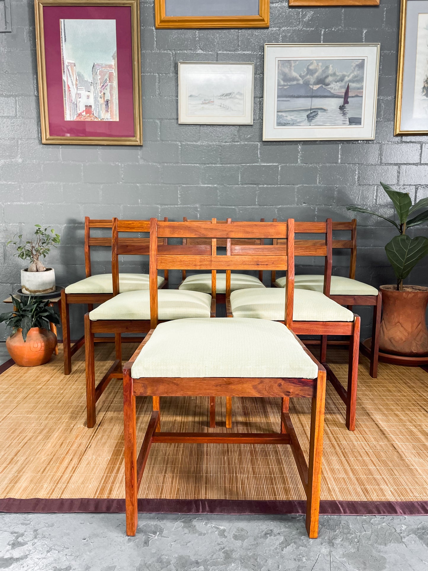 Six Mid Century Dining Chairs