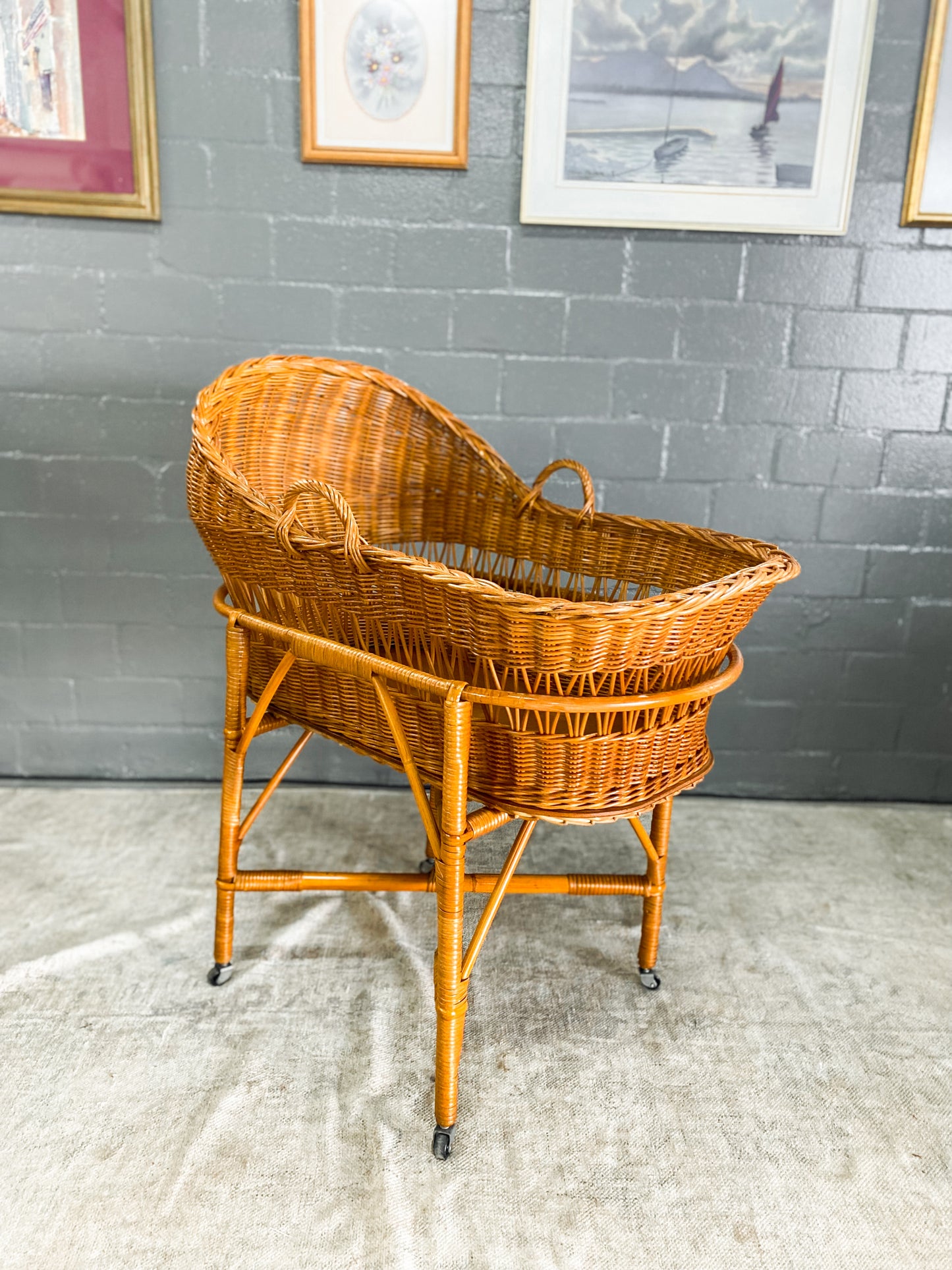 Woven Wicker Bassinet