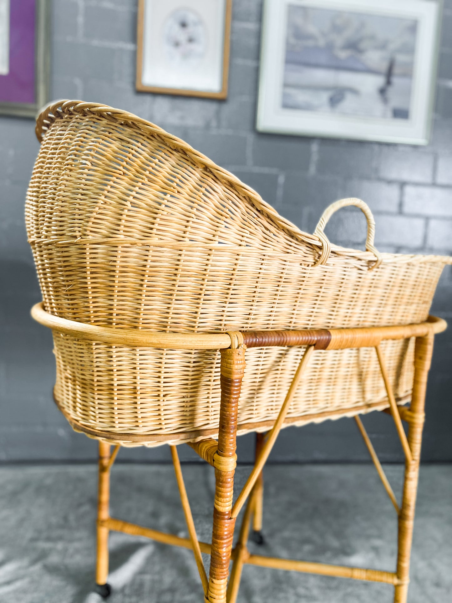 Woven Wicker Bassinet