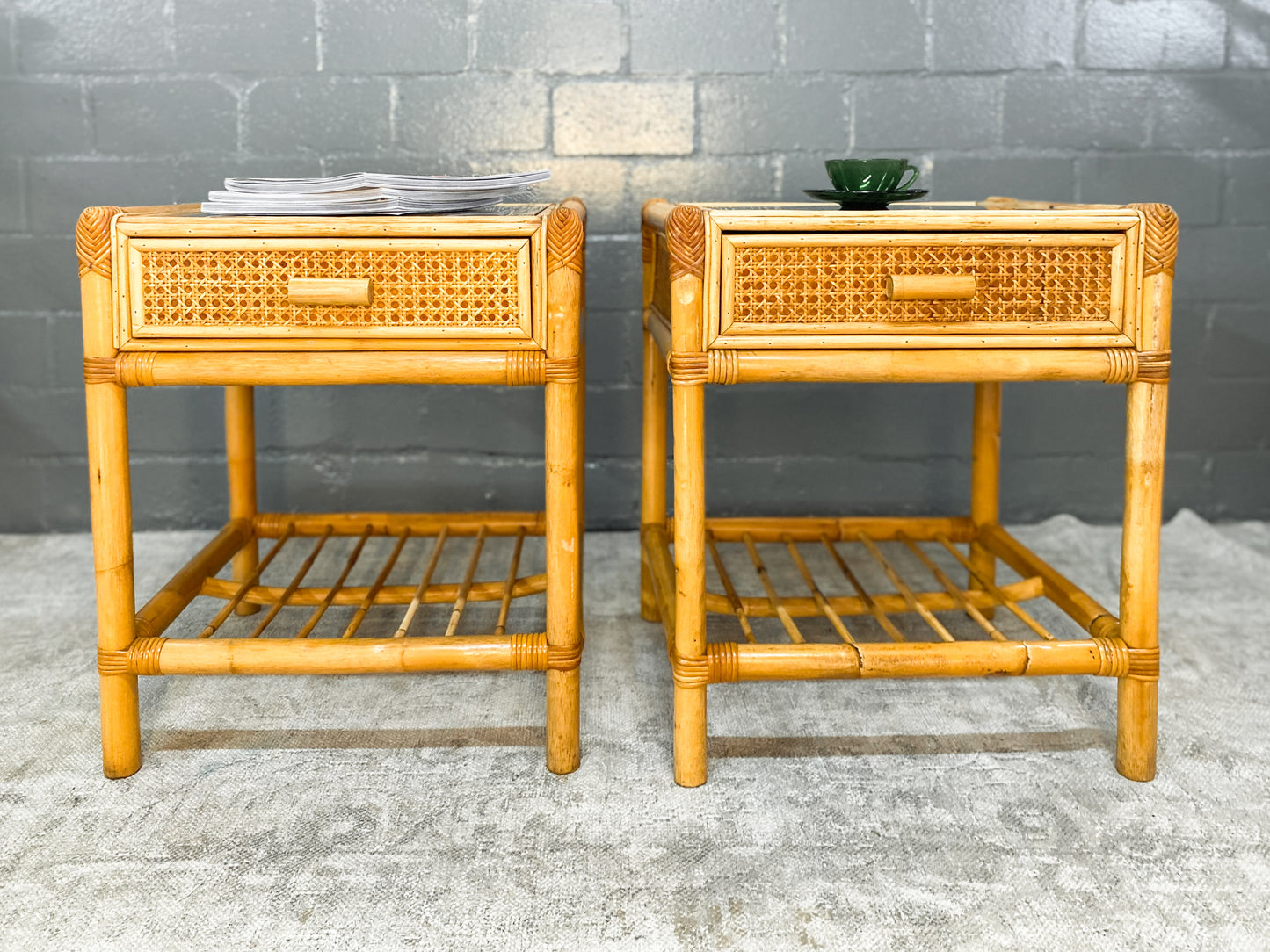 Pair of Cane Pedestals