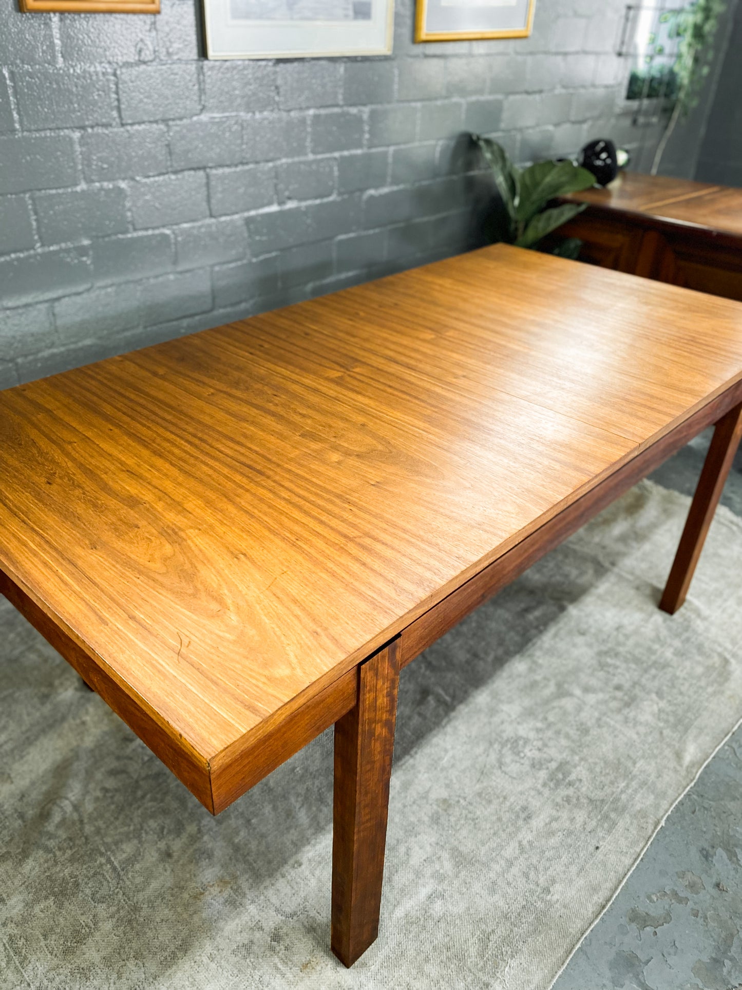Mid Century Kiaat Extendable Dining Table