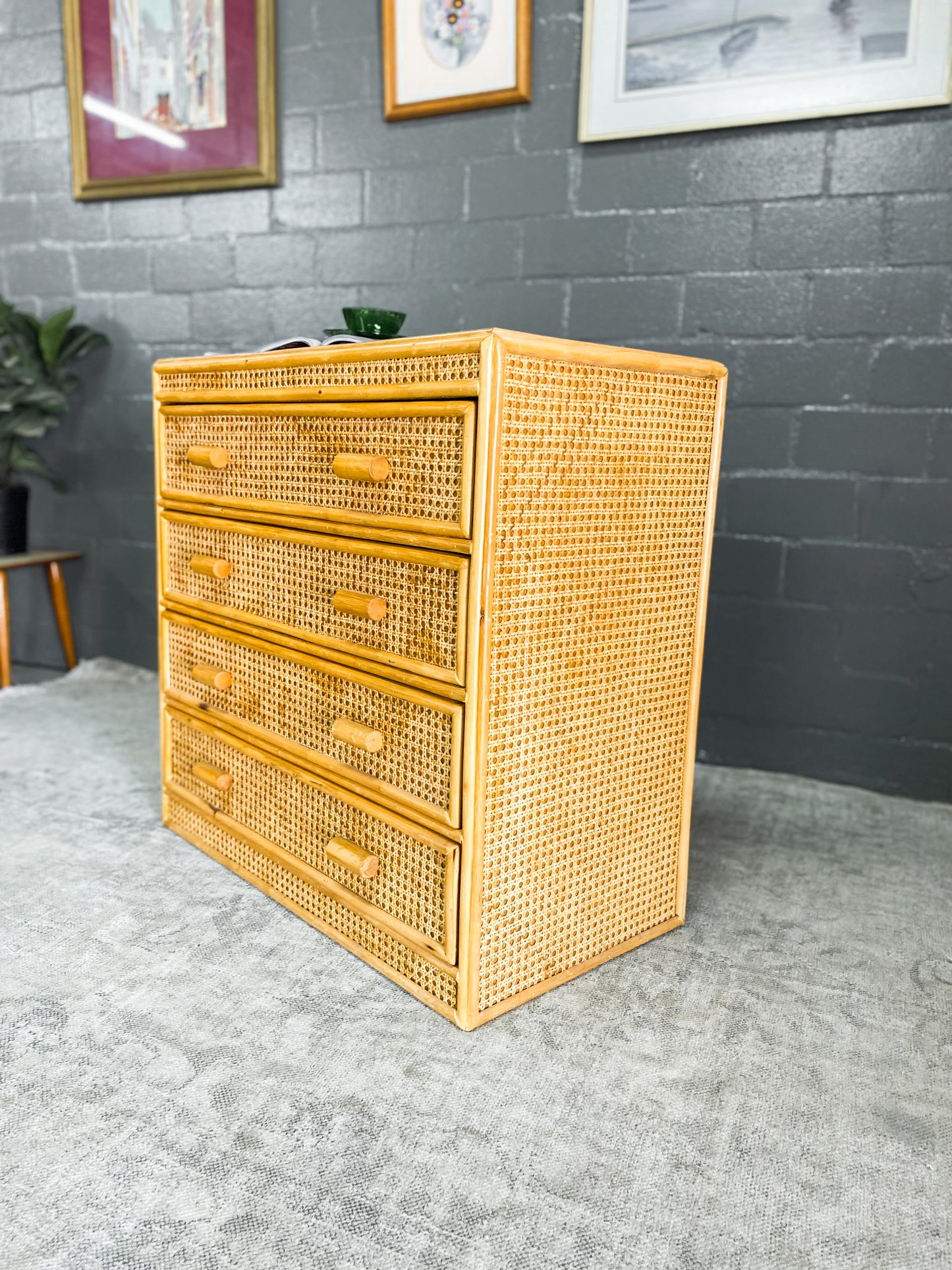Cane Chest of Drawers