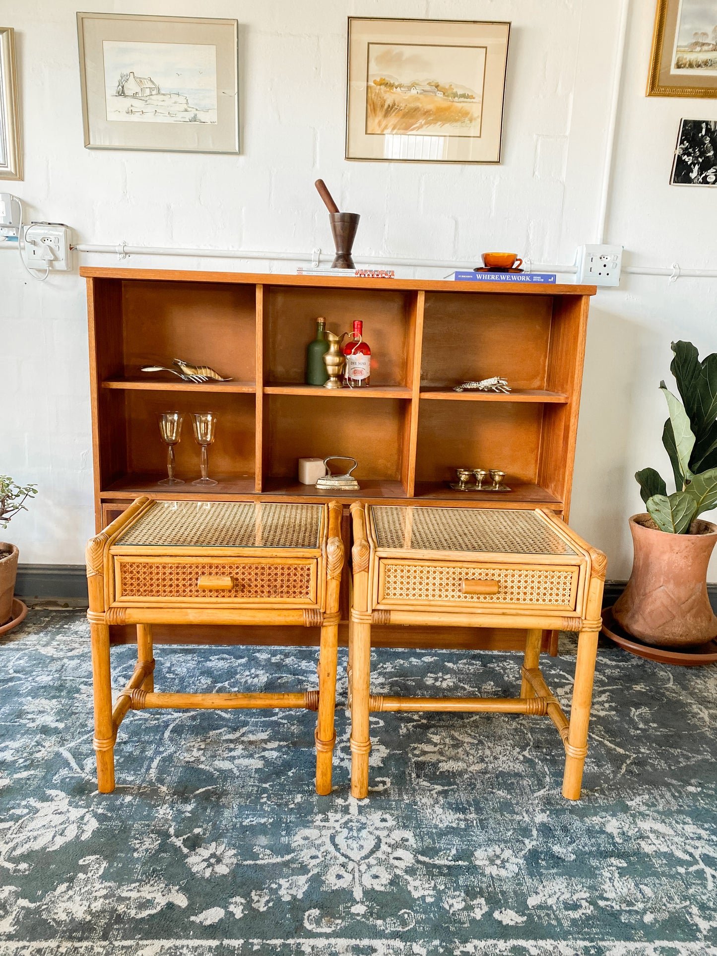 Pair of Cane Pedestals