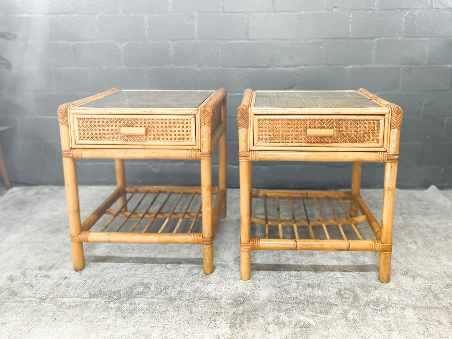 Pair of Cane Pedestals