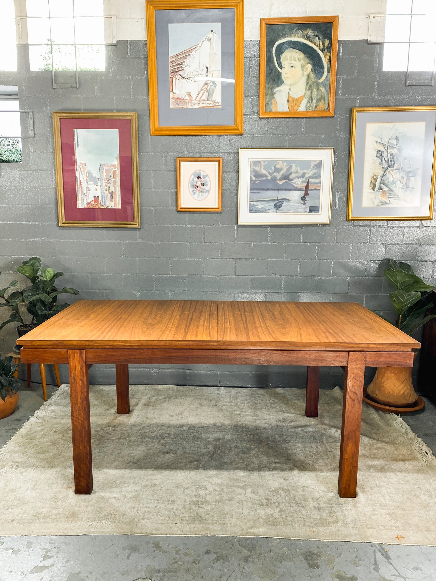 Mid Century Kiaat Extendable Dining Table