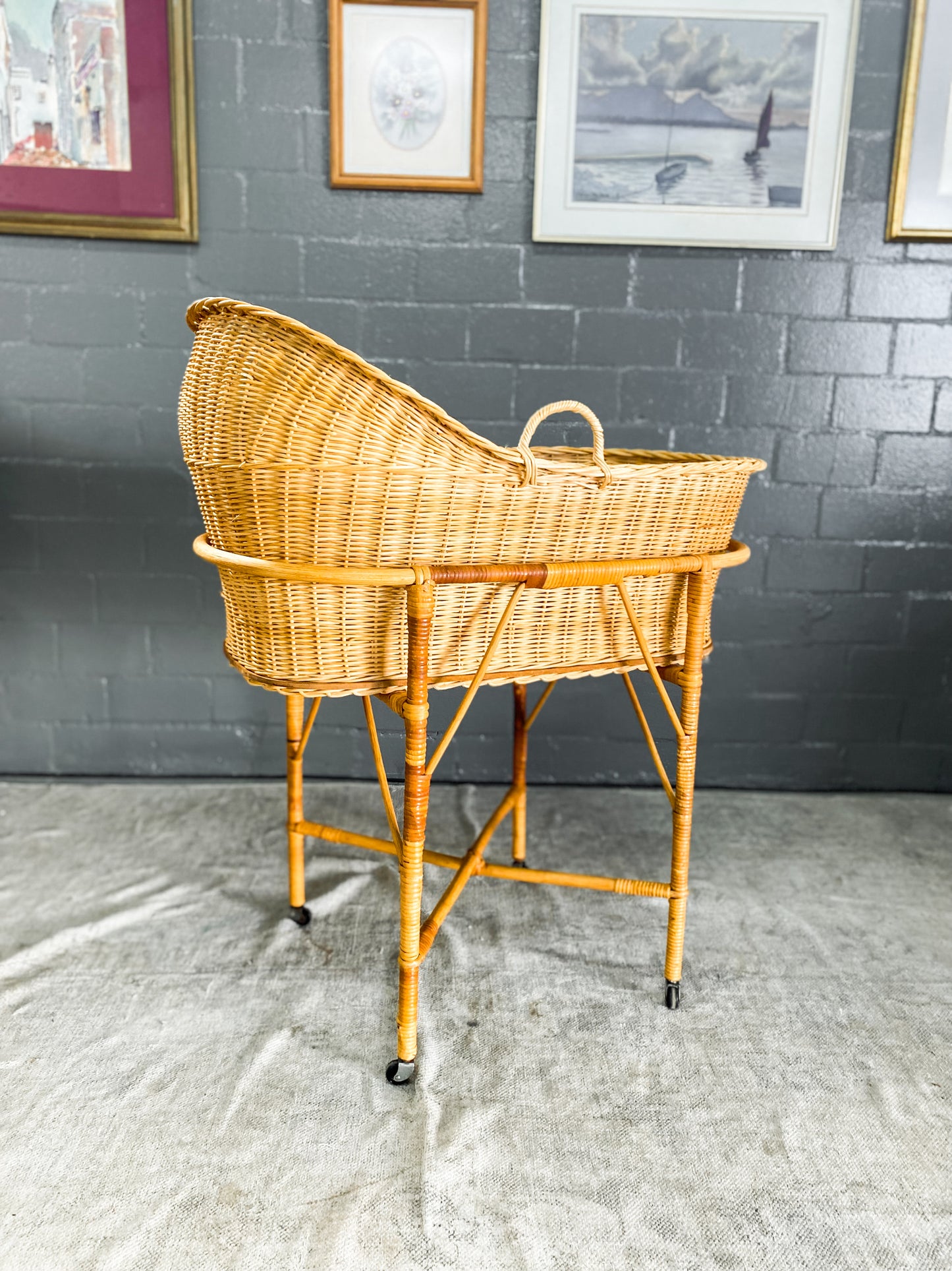 Woven Wicker Bassinet