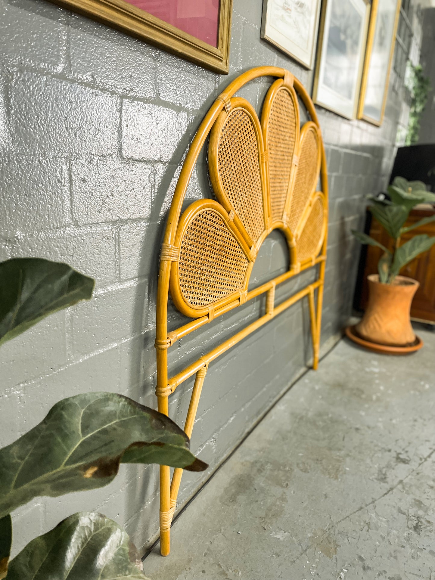 Double Cane Petal Headboard