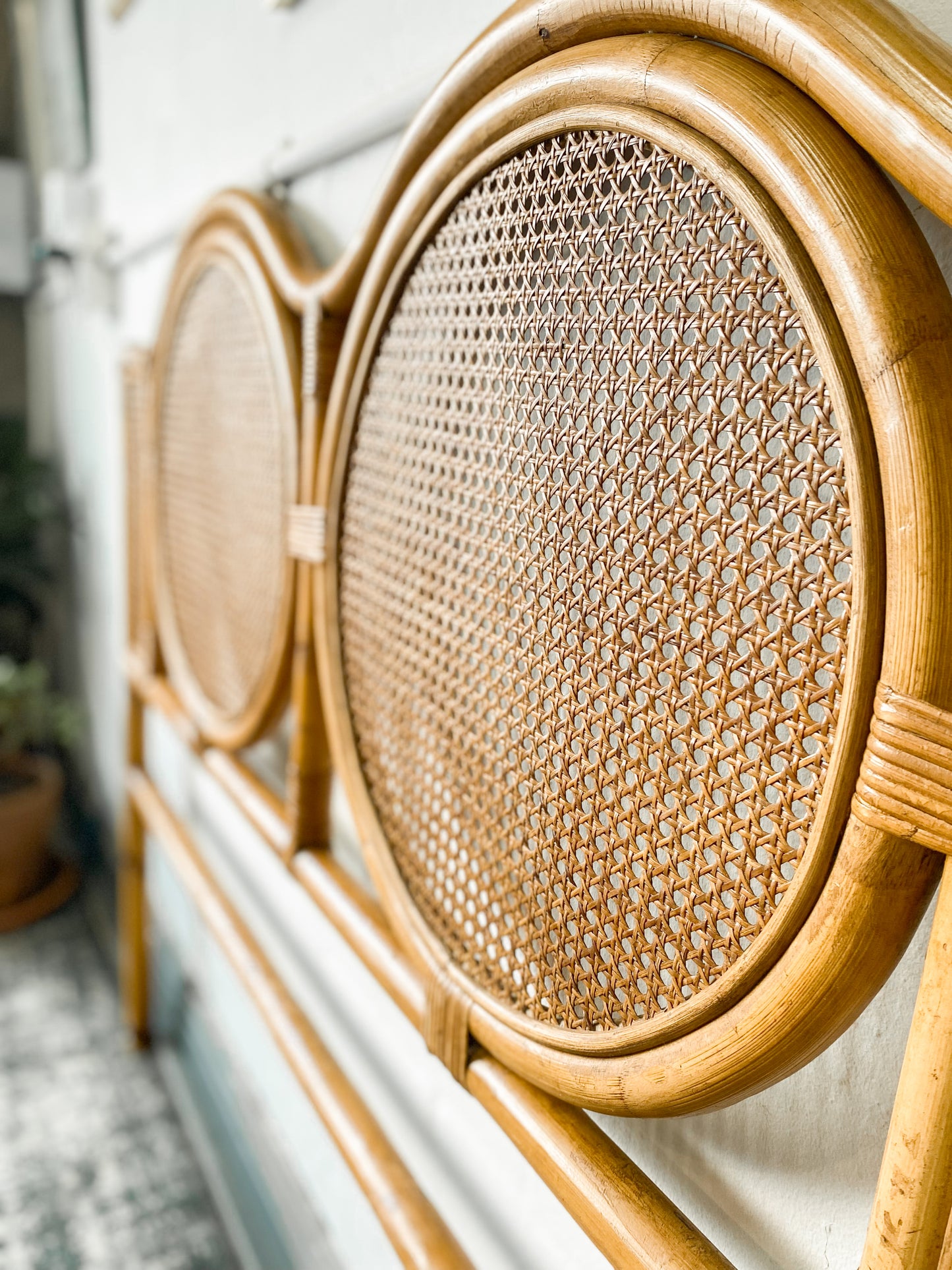 Cane Large Double Headboard
