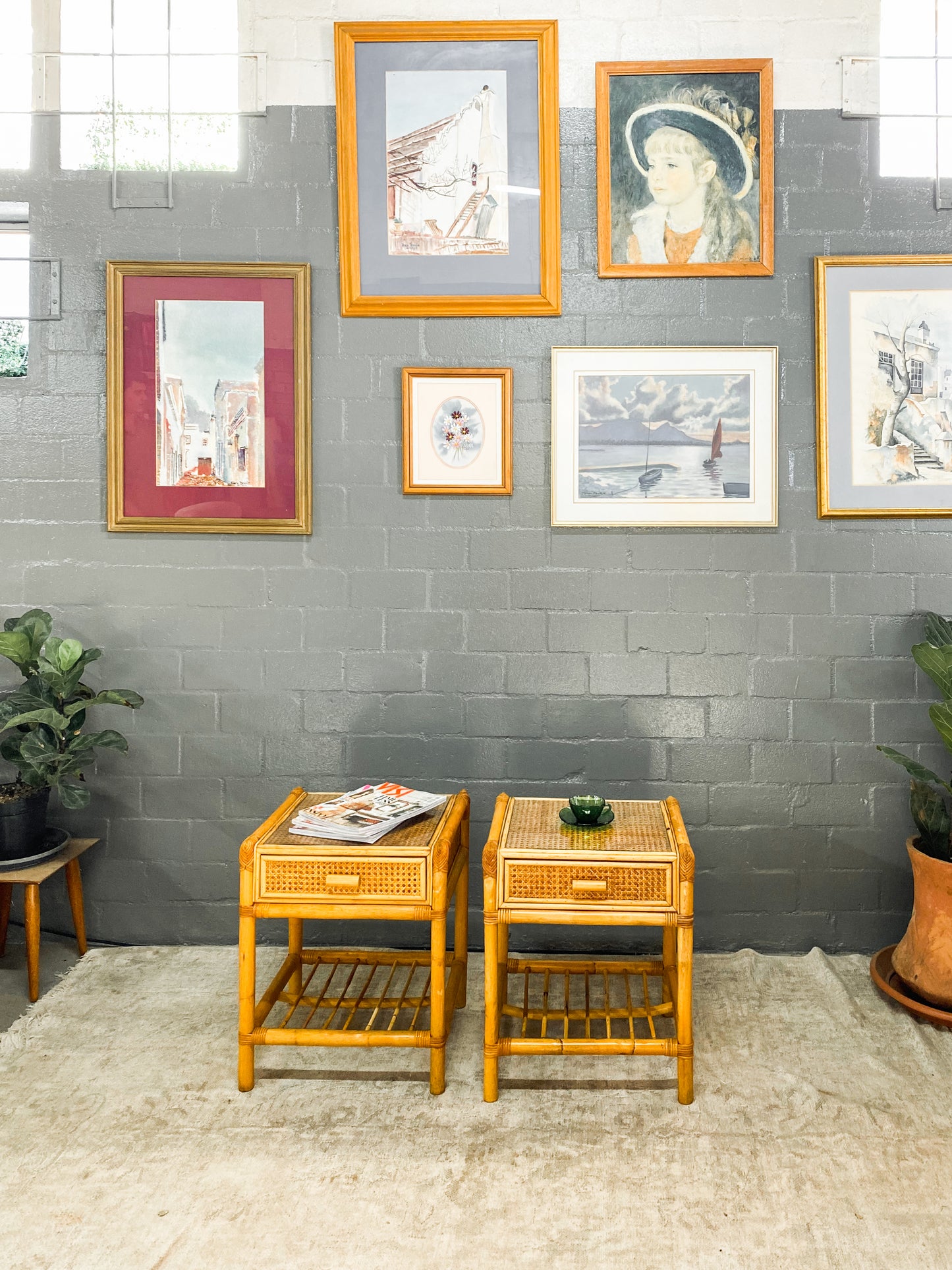 Pair of Cane Pedestals