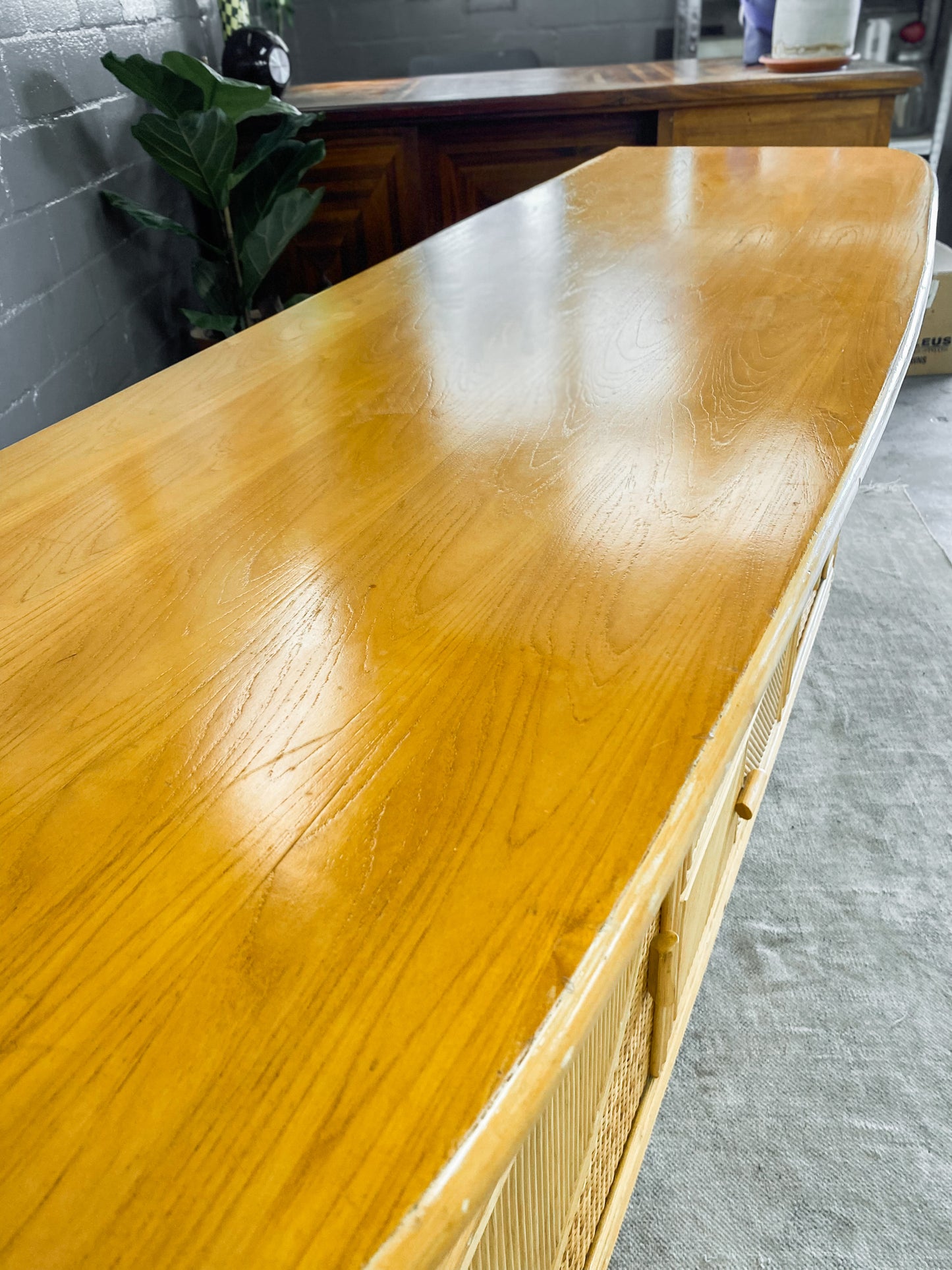 Cane and Wood Sideboard