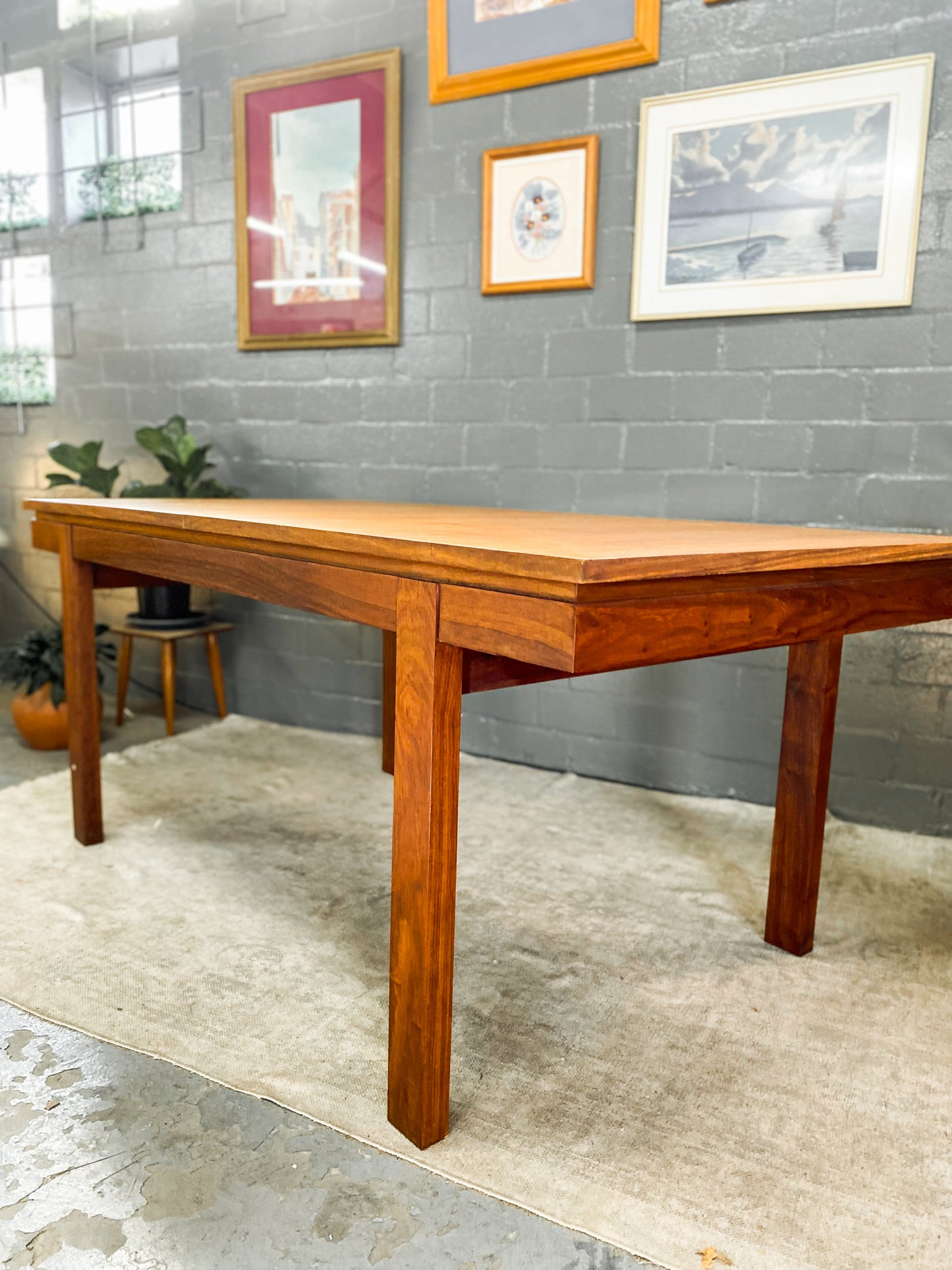 Mid Century Kiaat Extendable Dining Table