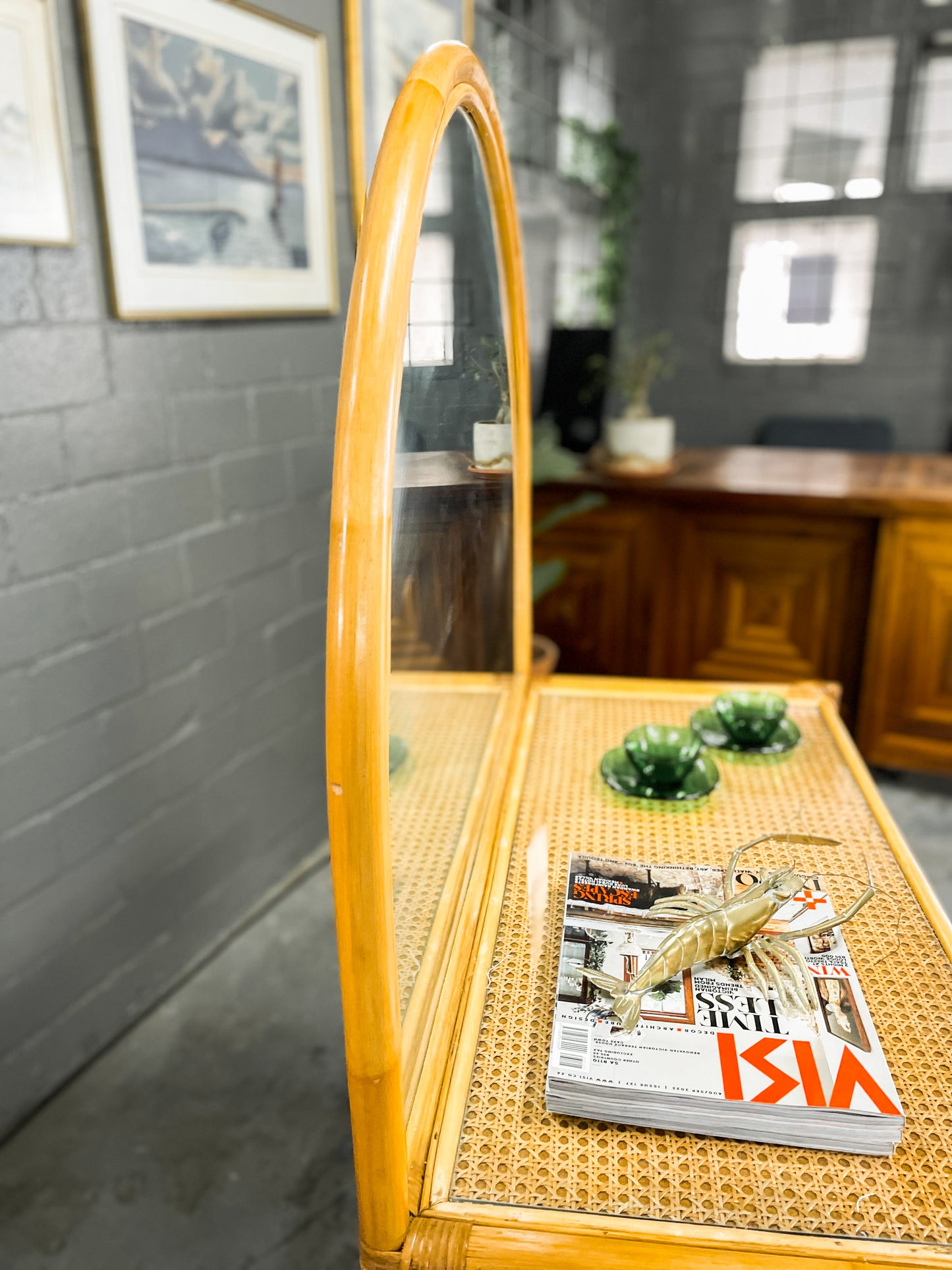 Cane Dresser & Mirror