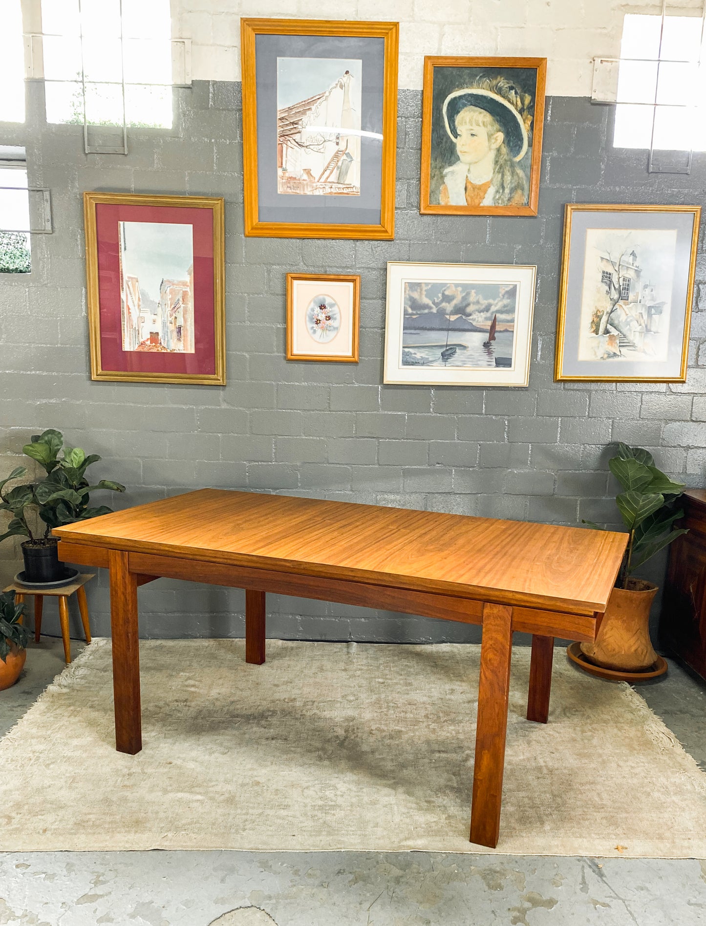 Mid Century Kiaat Extendable Dining Table