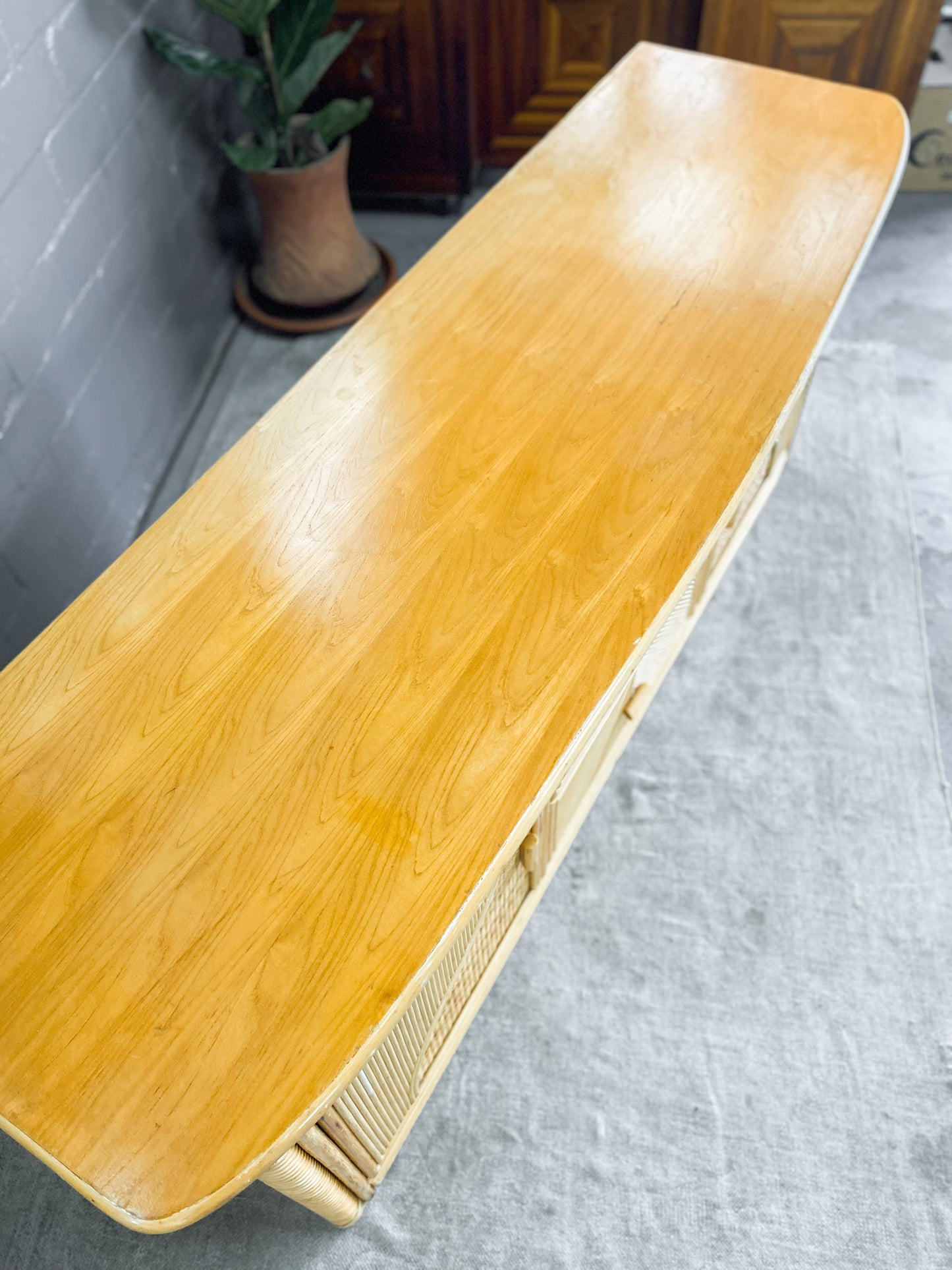 Cane and Wood Sideboard