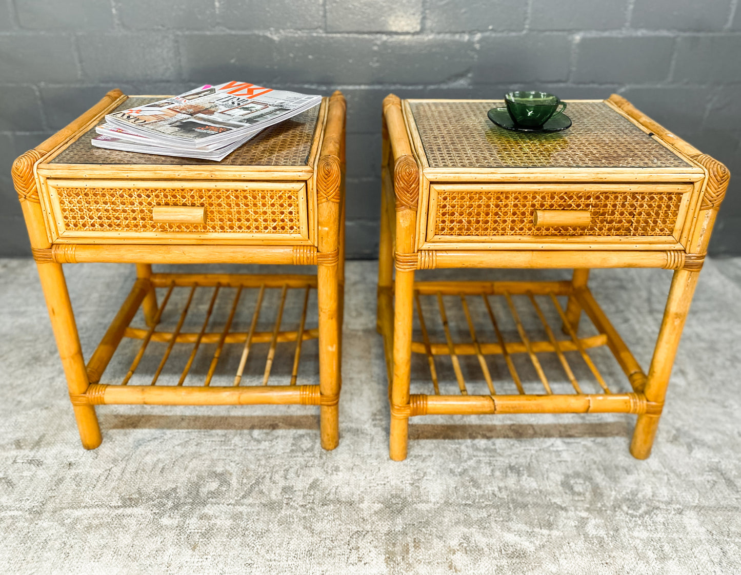 Pair of Cane Pedestals