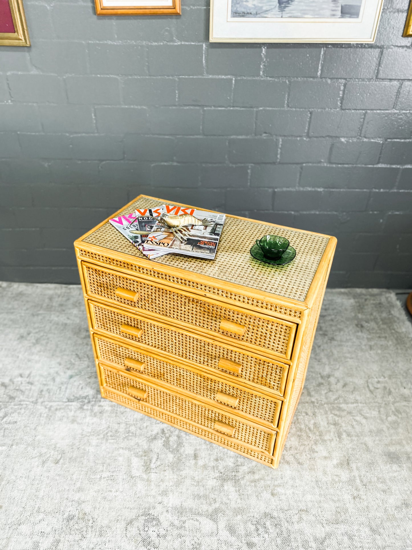 Cane Chest of Drawers