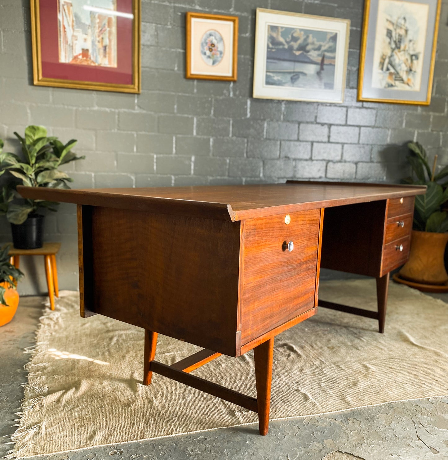 Mid Century Imbuia Desk