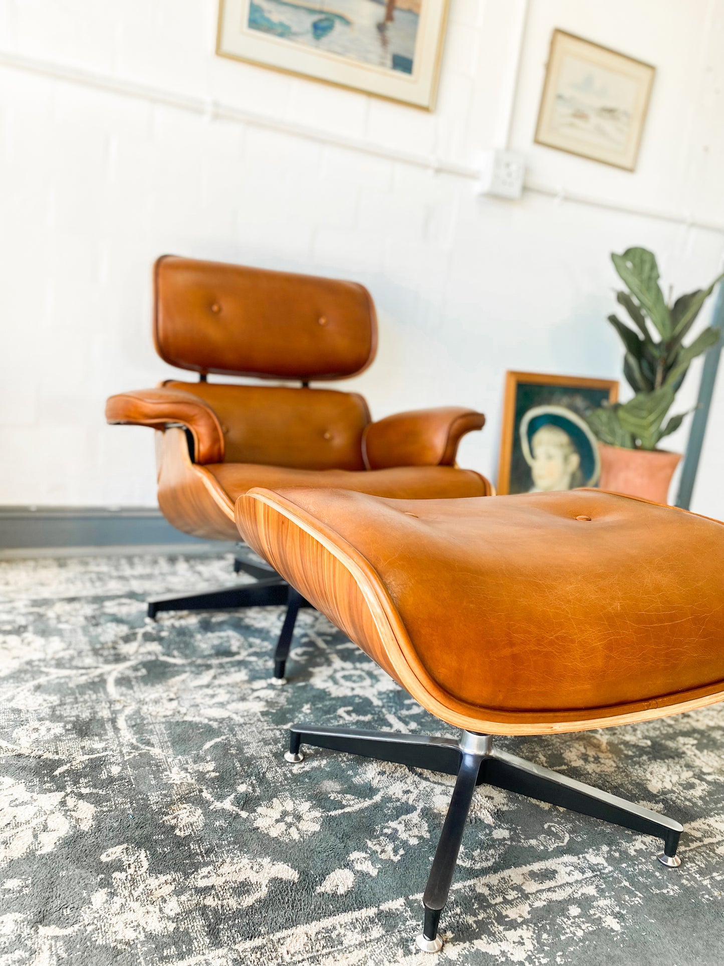 Eames Style Lounger and Footstool