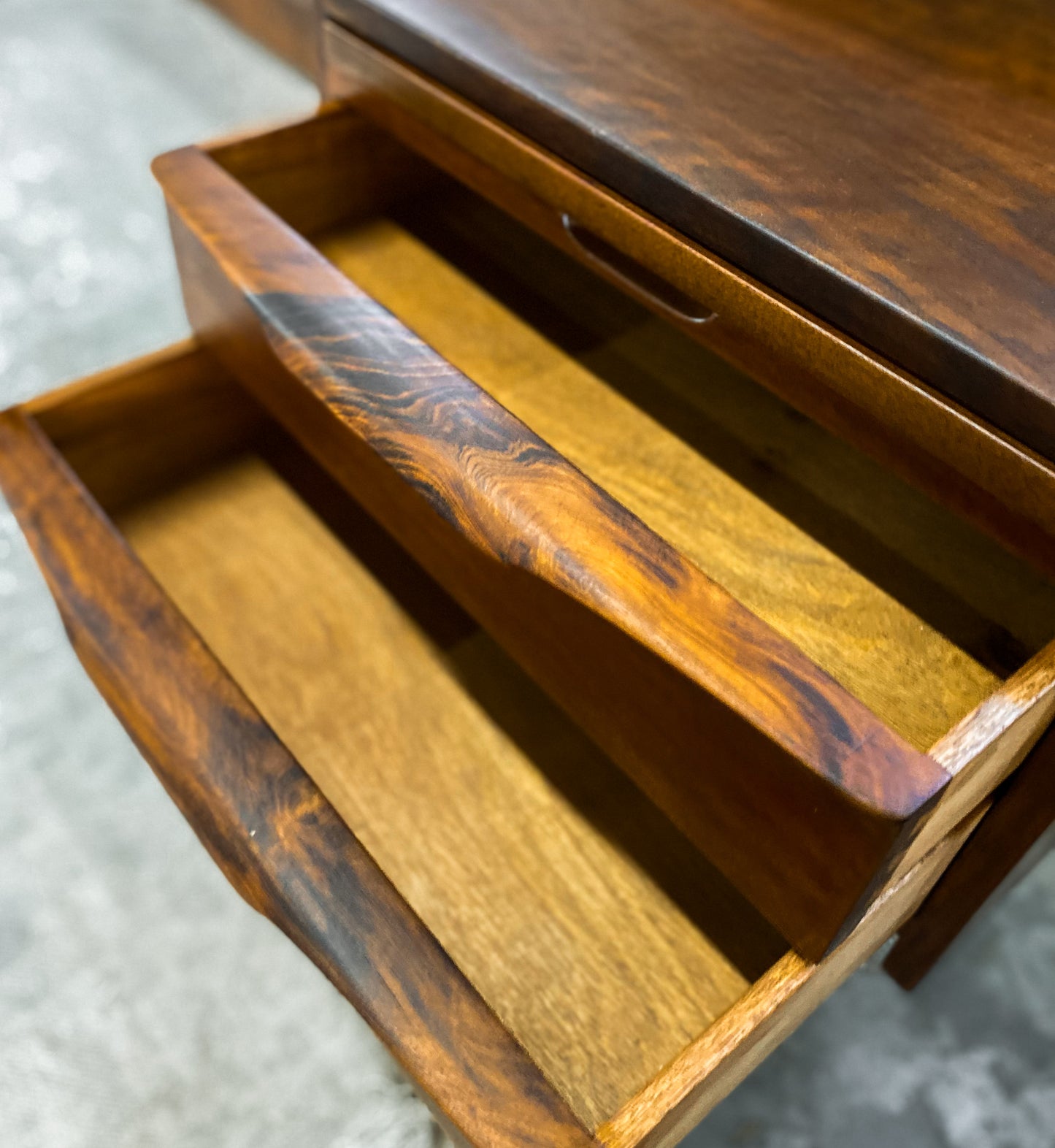 EE Meyer for Binnehuis Queen Headboard with Attached Bedside Tables