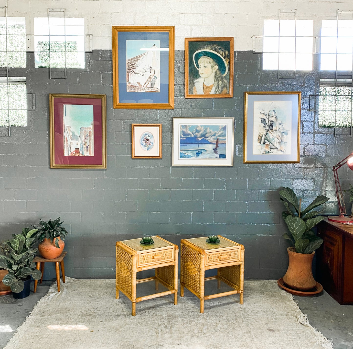 Woven Wicker Pedestals