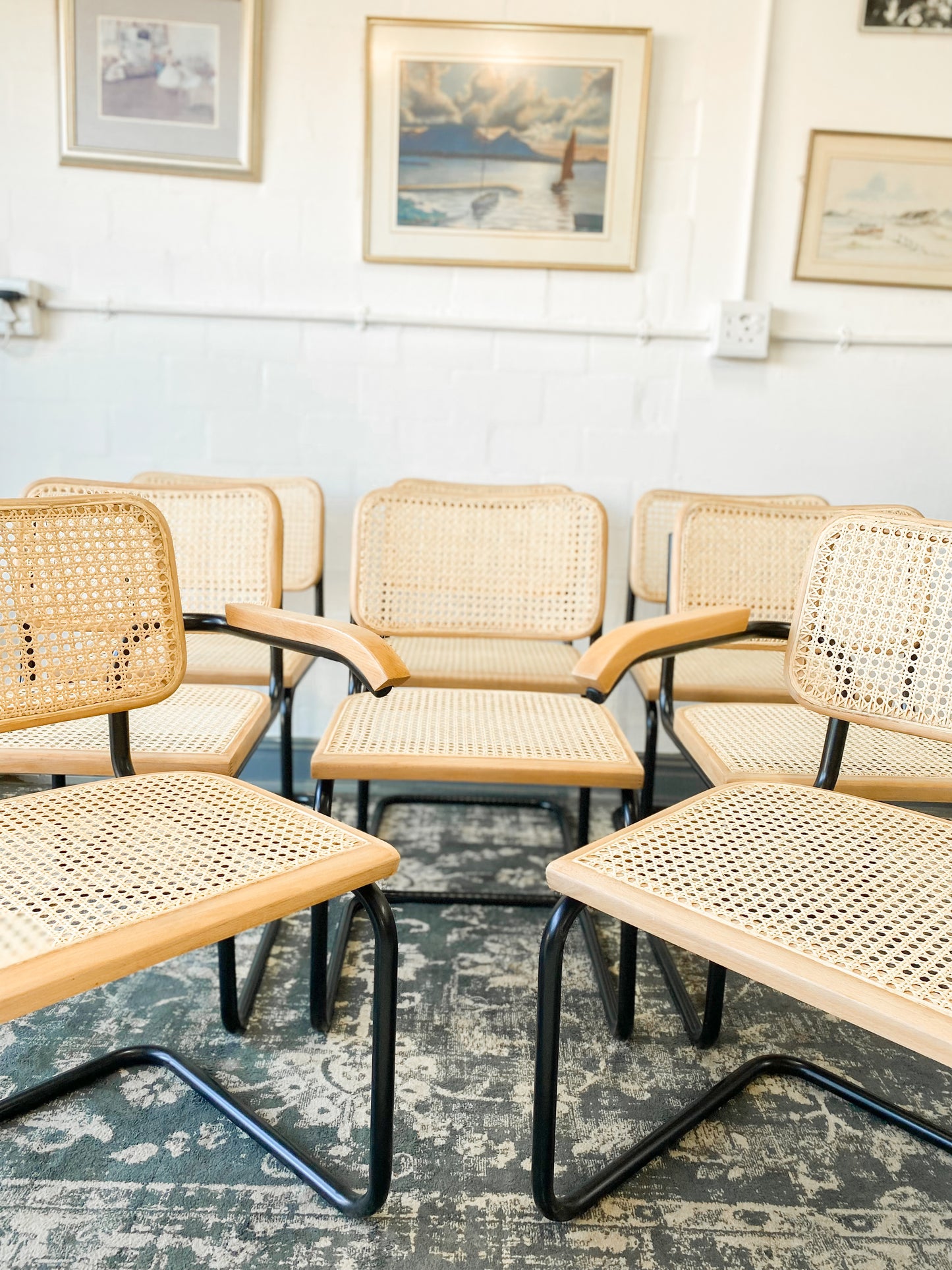 Set of 8 Cesca Style Dining Chairs
