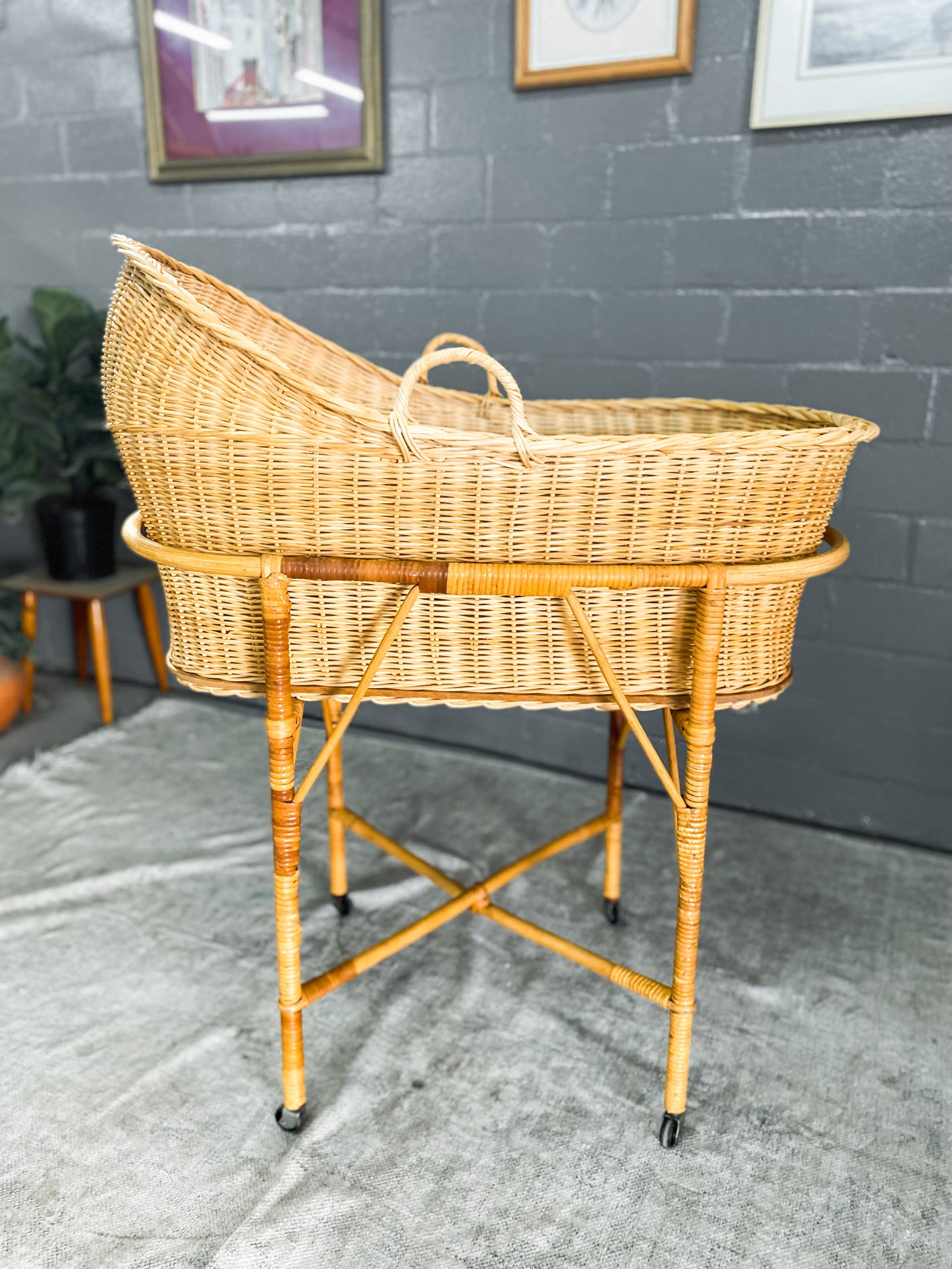 Woven Wicker Bassinet