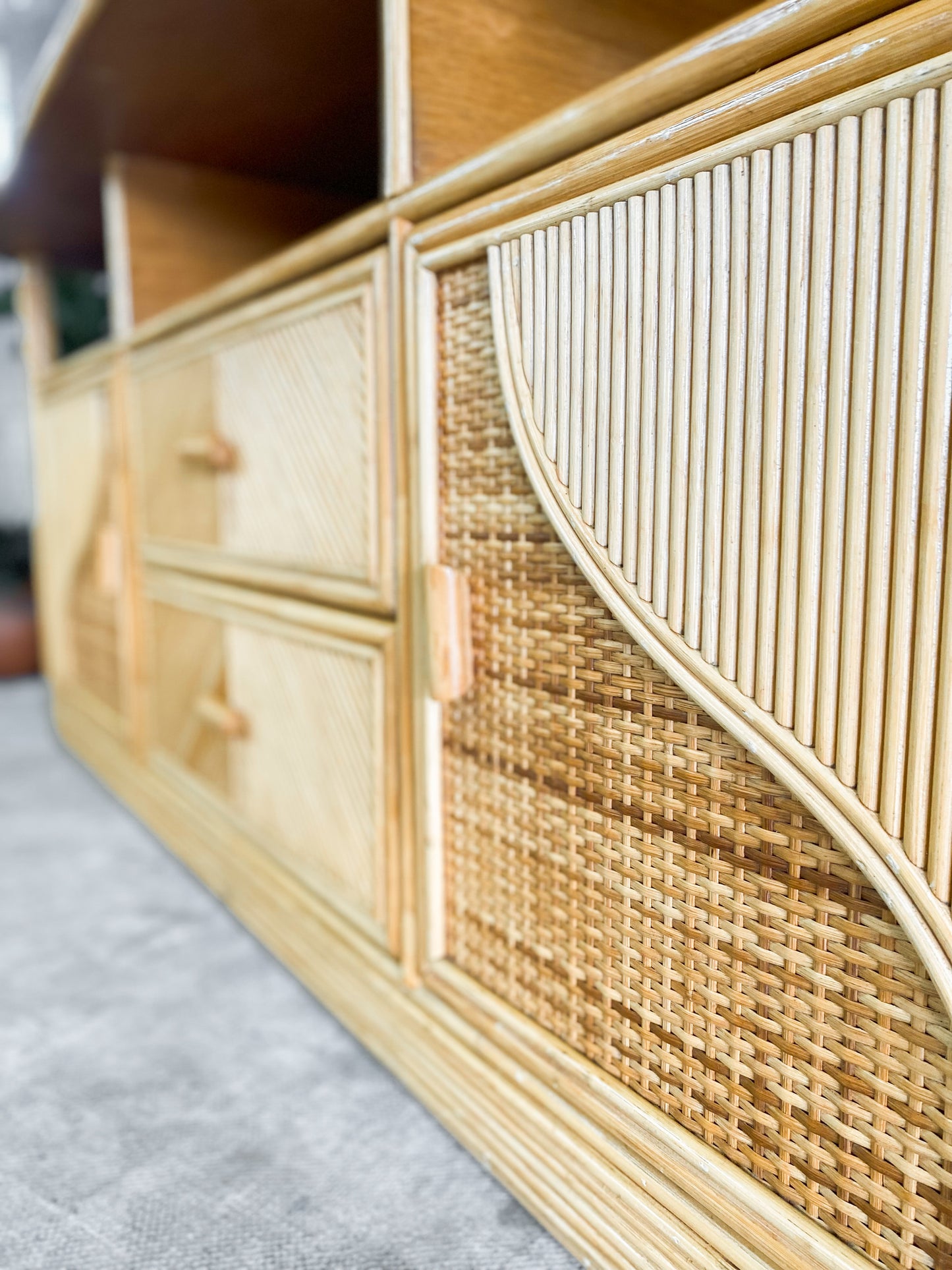 Cane and Wood Sideboard