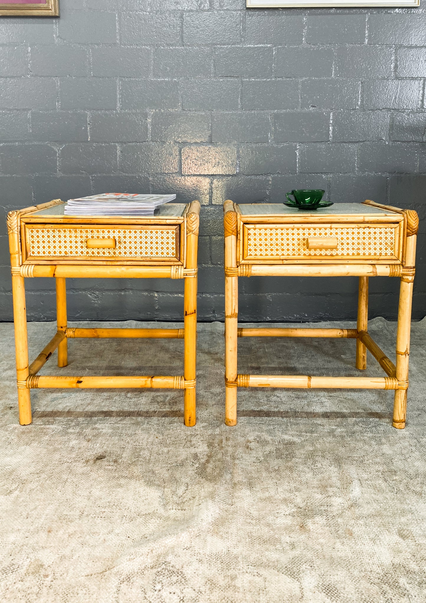 Pair of Cane Pedestals