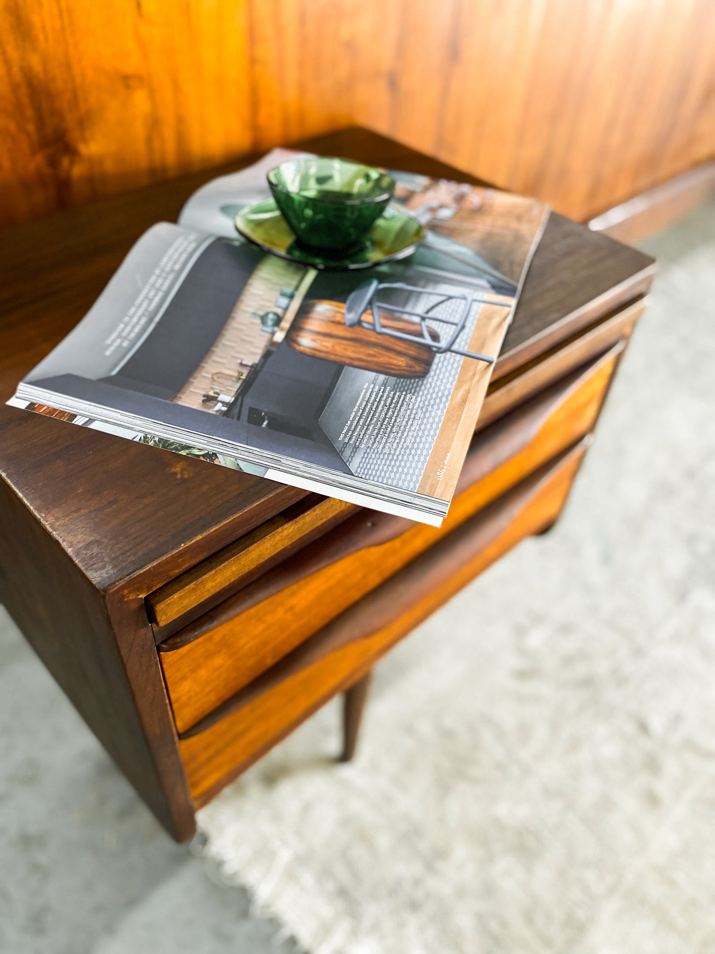 EE Meyer for Binnehuis Queen Headboard with Attached Bedside Tables