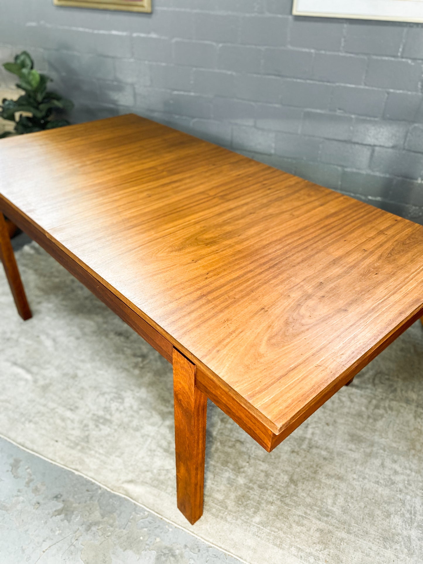 Mid Century Kiaat Extendable Dining Table