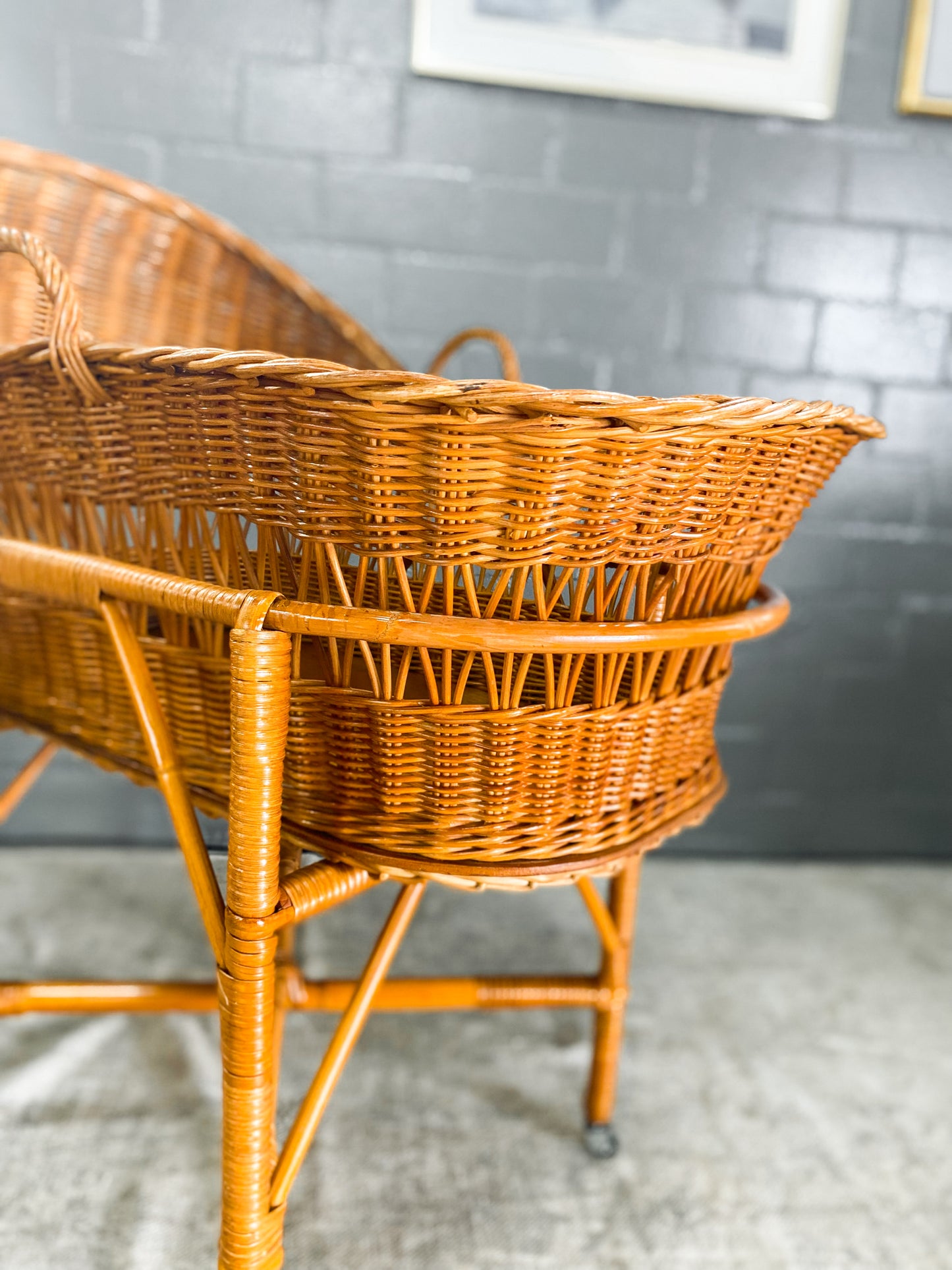 Woven Wicker Bassinet