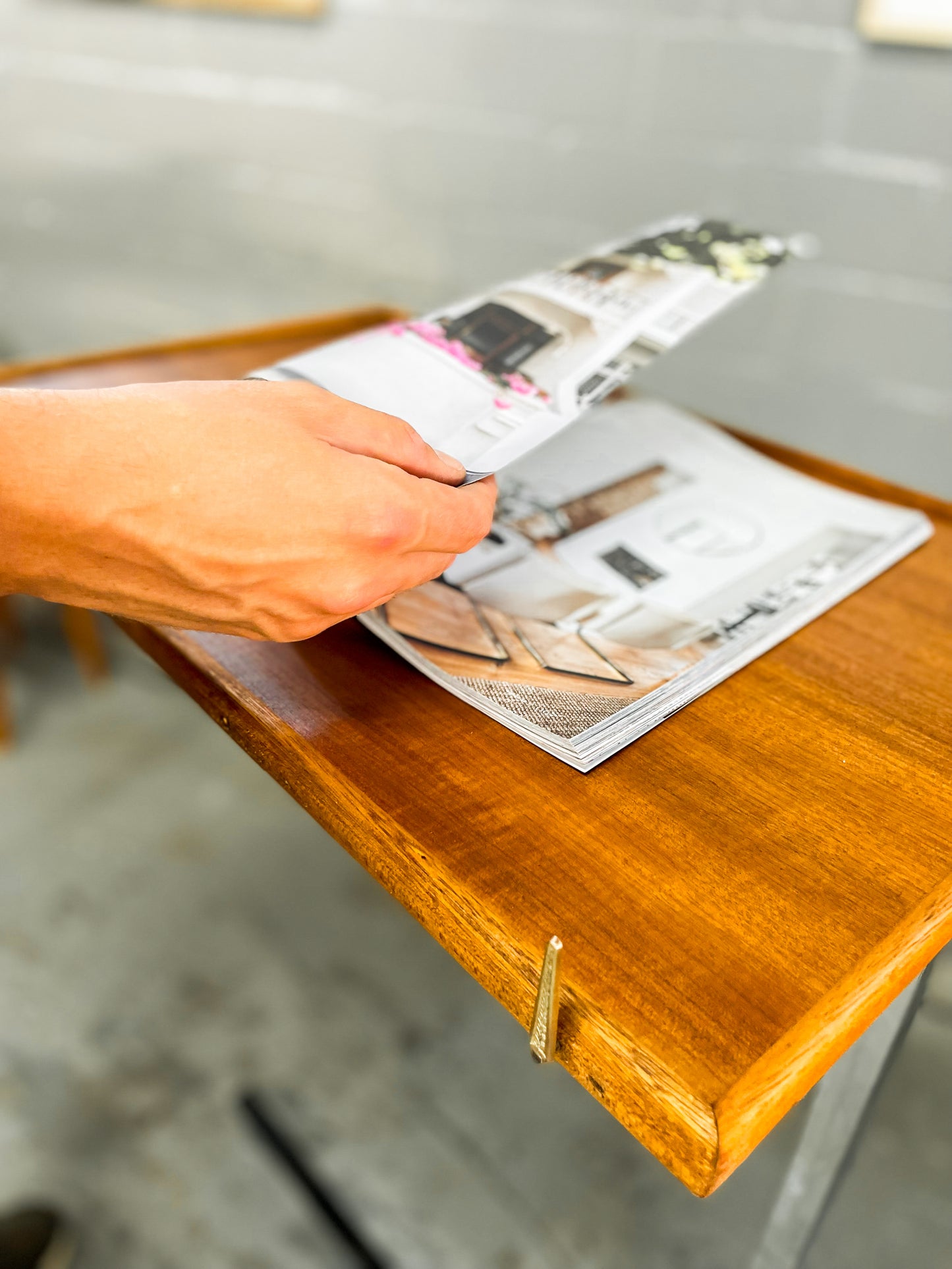 Reading Side Table with adjustable height and angle.