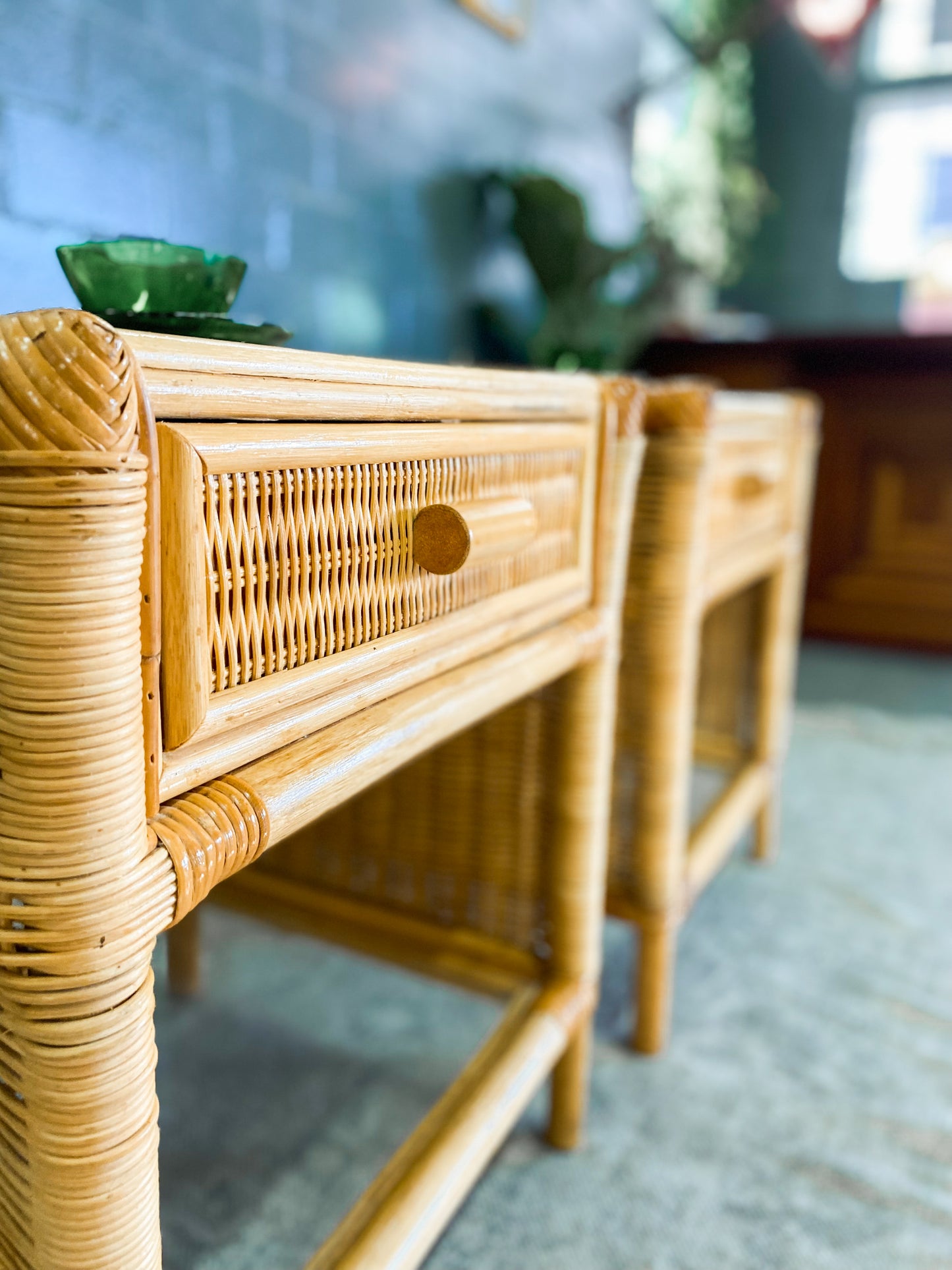 Woven Wicker Pedestals