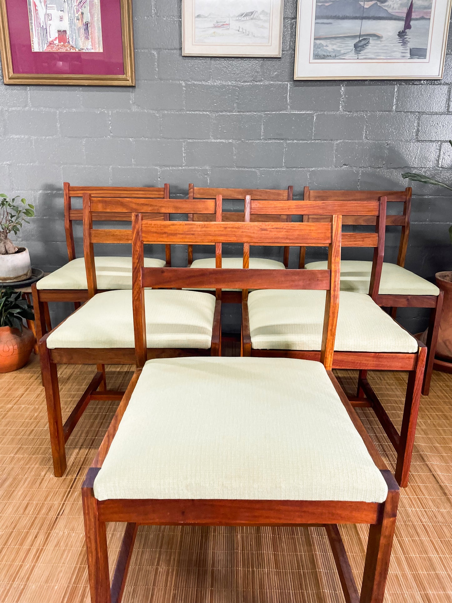 Six Mid Century Dining Chairs