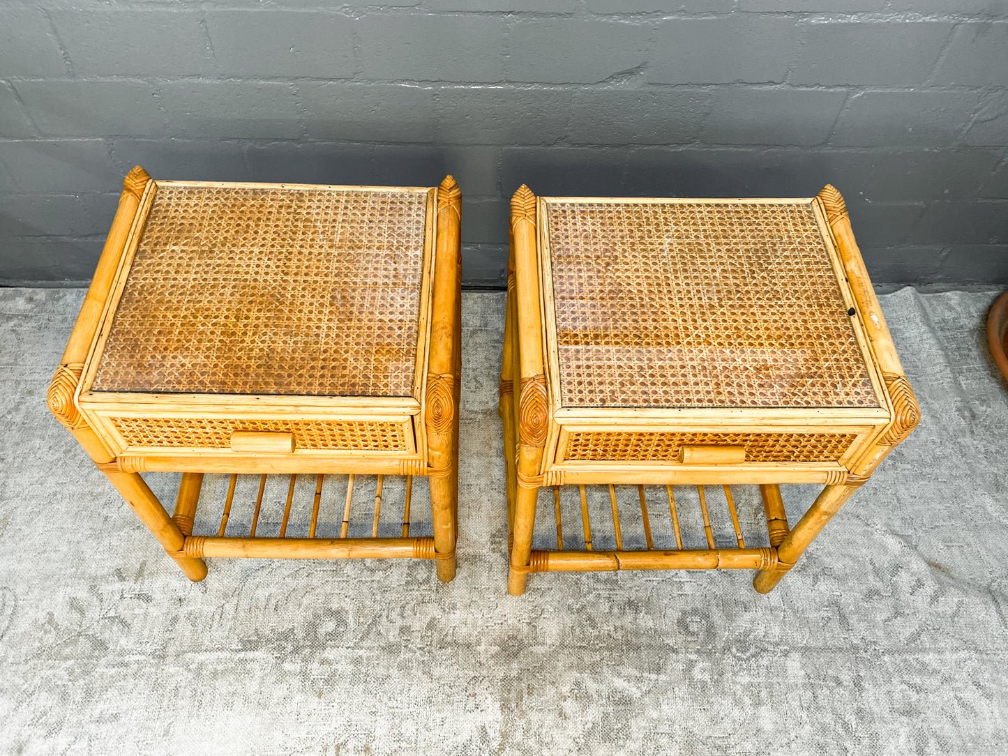 Pair of Cane Pedestals